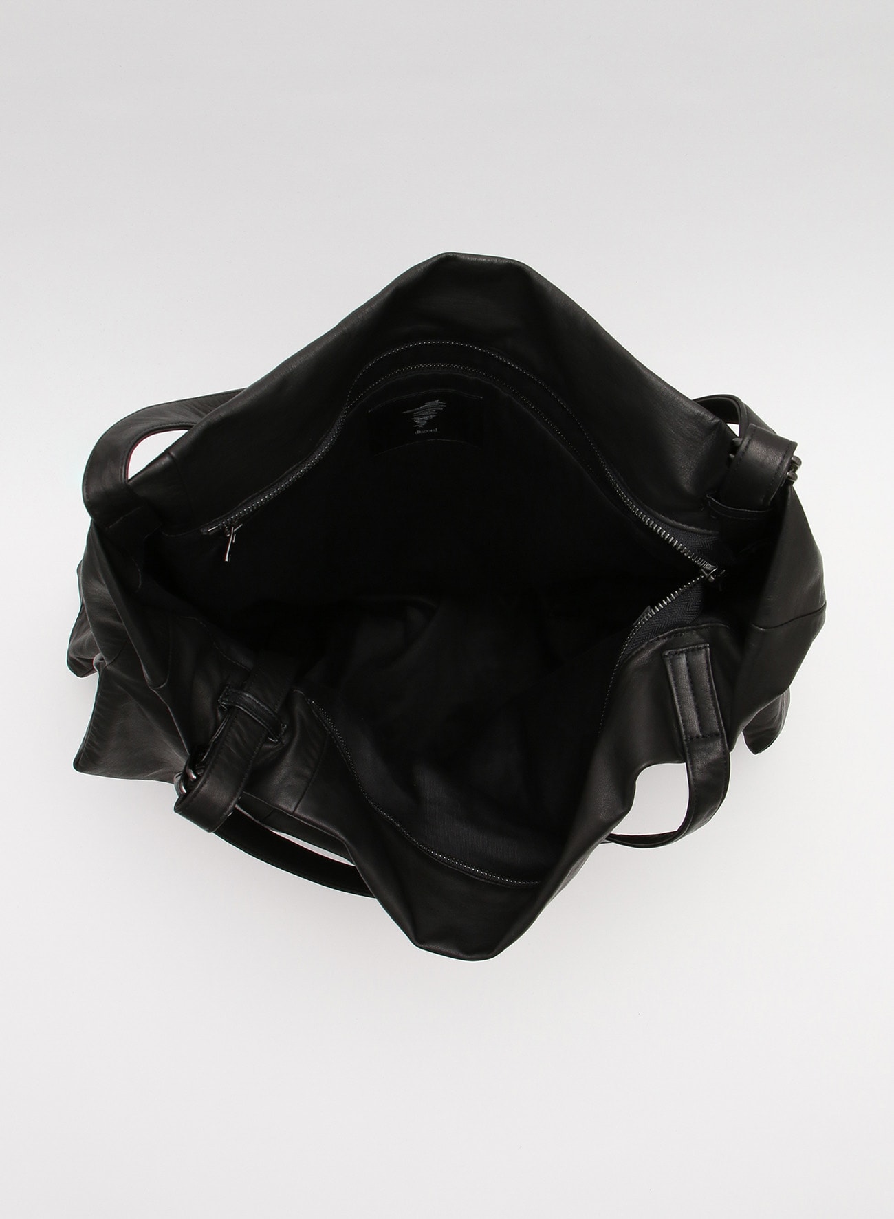 Unevenness tote(Leather)(FREE SIZE Black): discord Yohji Yamamoto