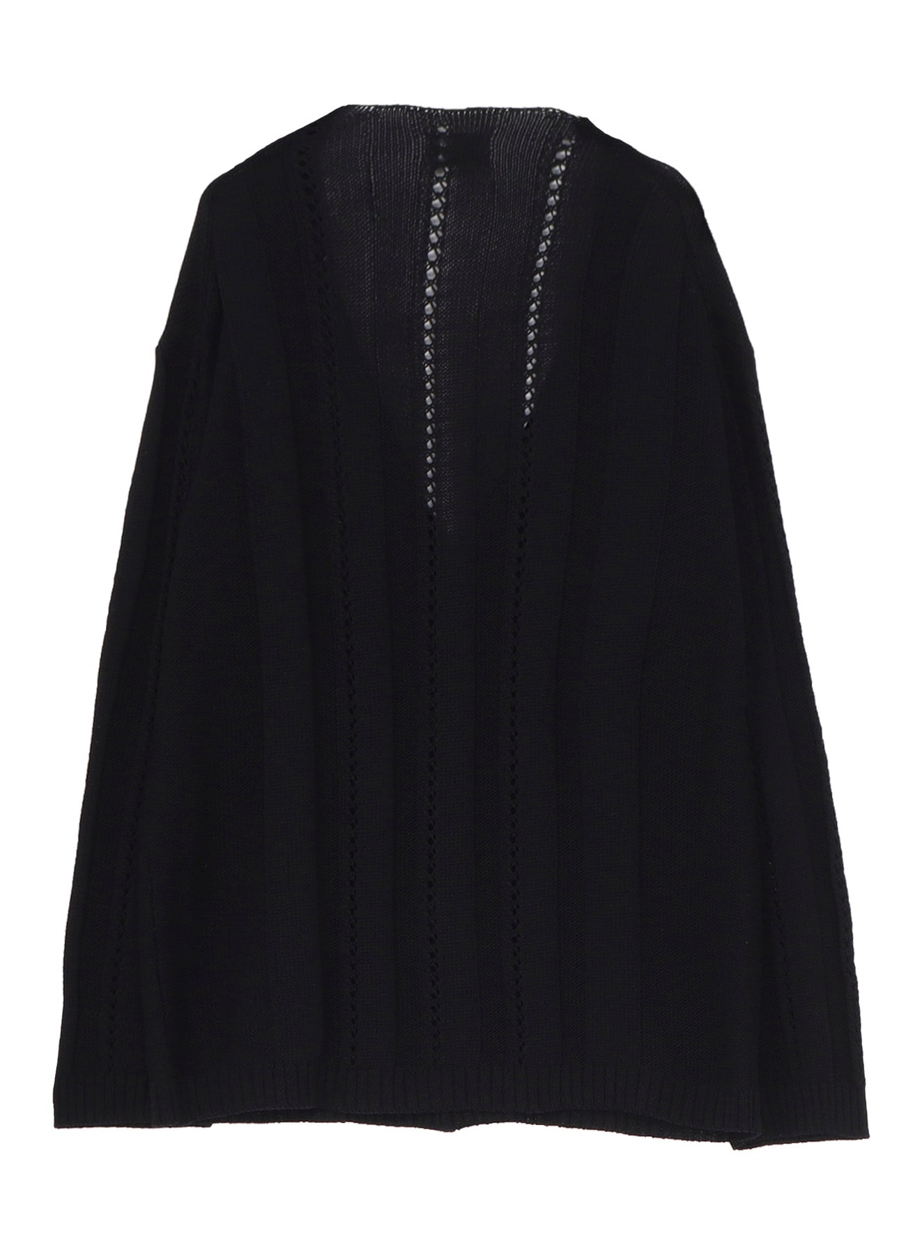 5G 1PLY OPENWORK RIB CARDIGAN(FREE SIZE Black): Yohji Yamamoto