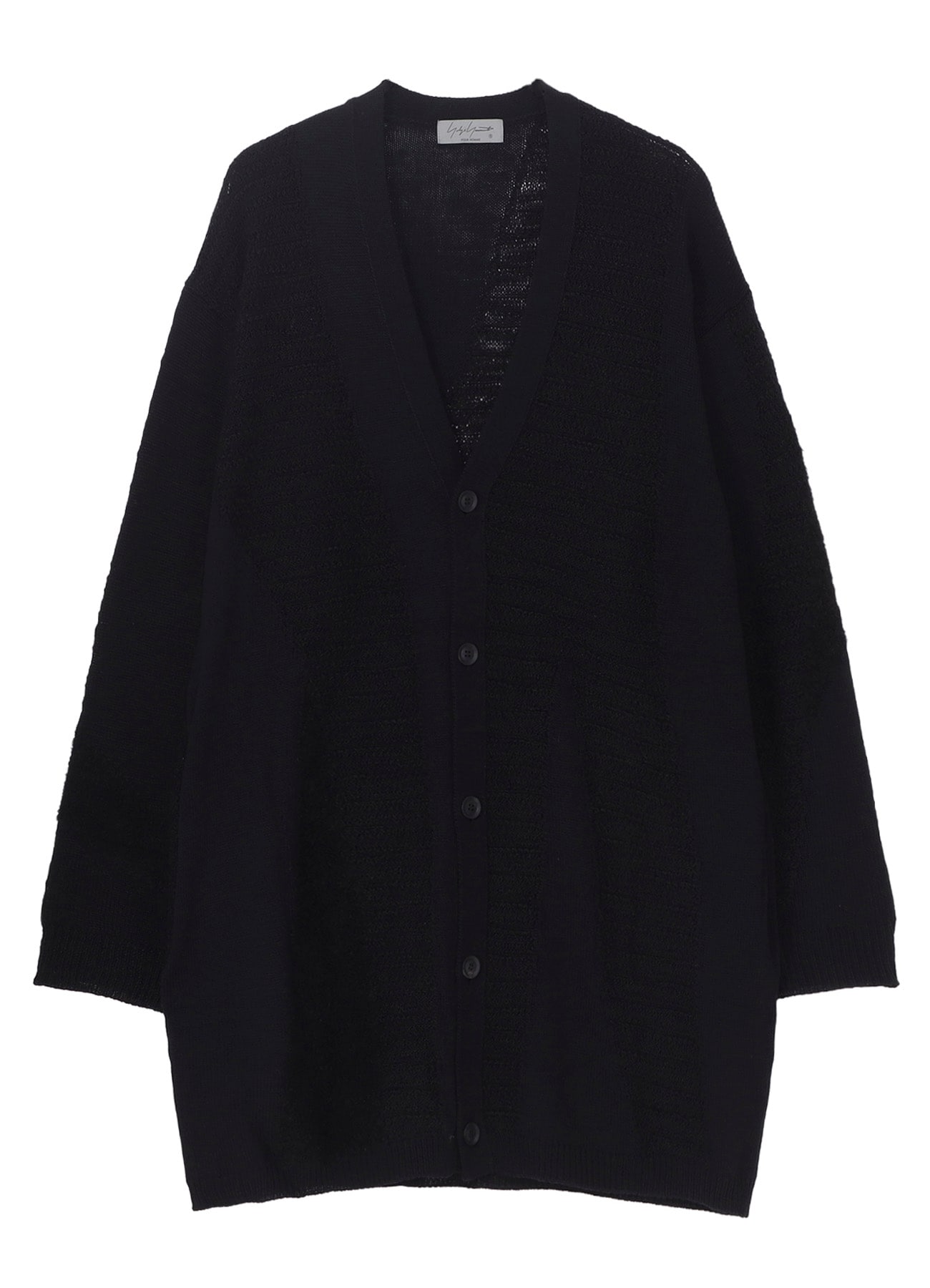 5G1P COMBINATION KNIT COMBINATION V NECK CARDIGAN(FREE SIZE Black