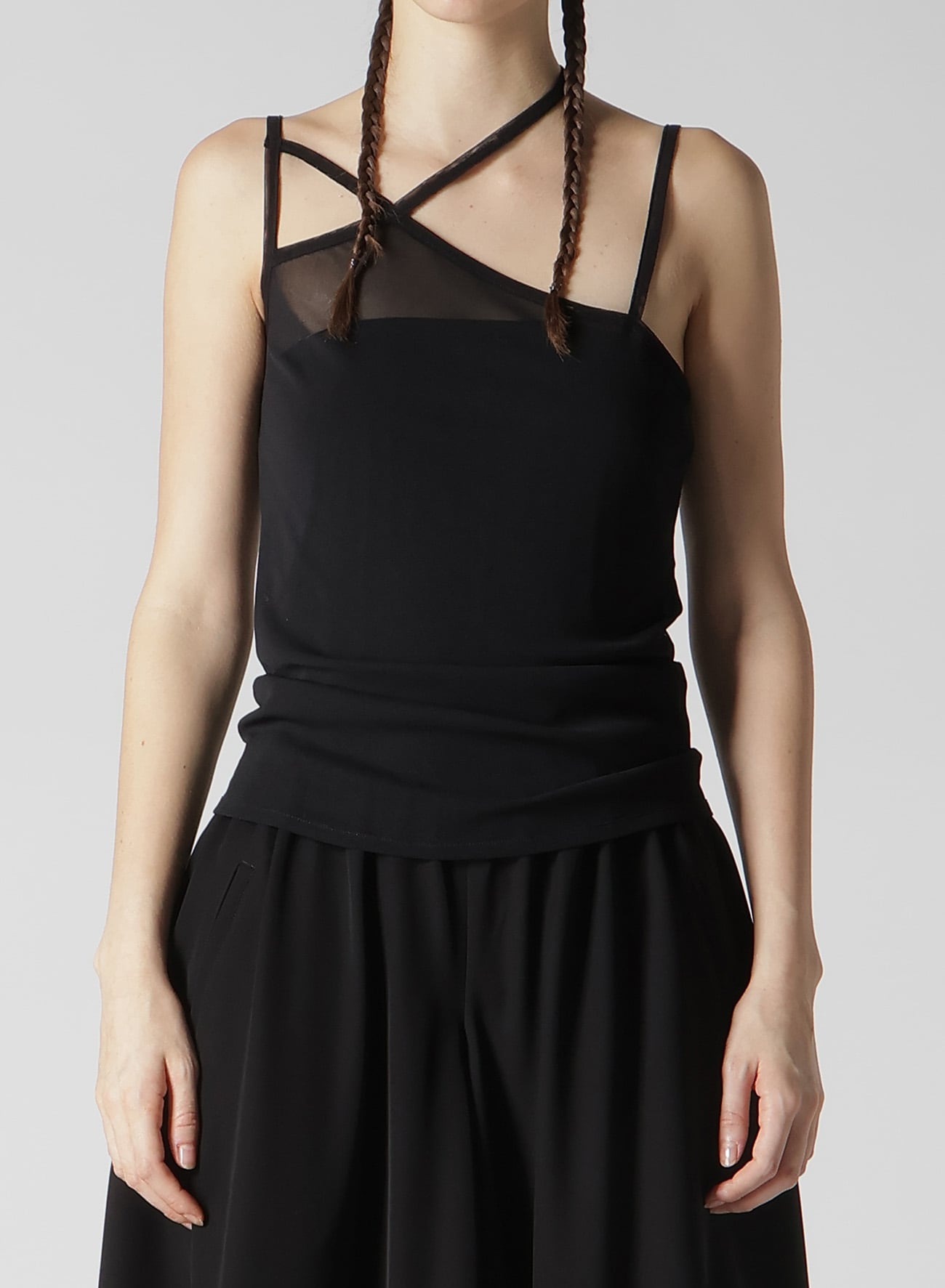 TULLE STRING DETAIL CAMISOLE(S Black): LIMI feu｜THE SHOP YOHJI
