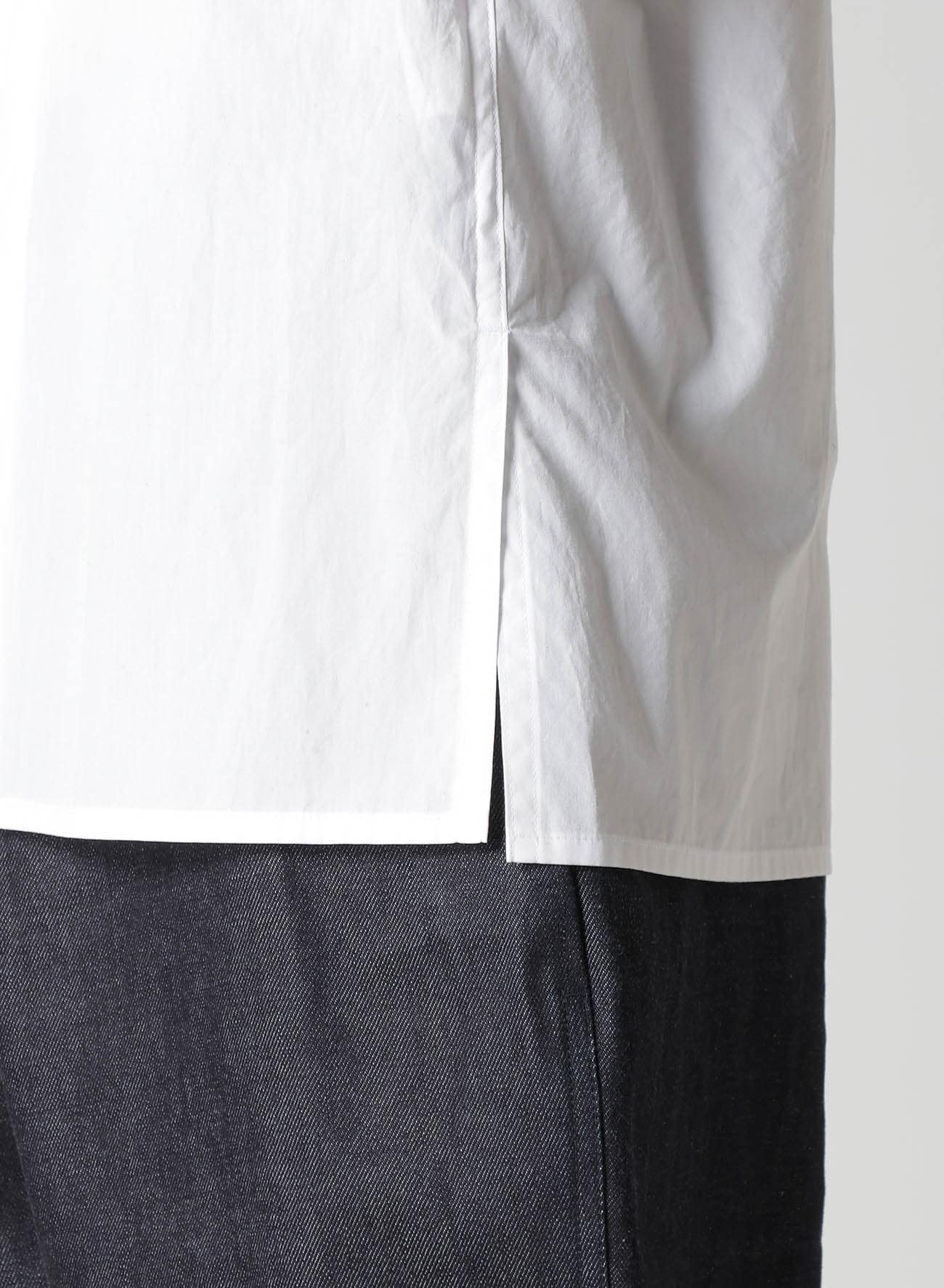 100/2 BROAD PANEL STAND COLLAR SHIRT(S White): Soldes｜THE SHOP
