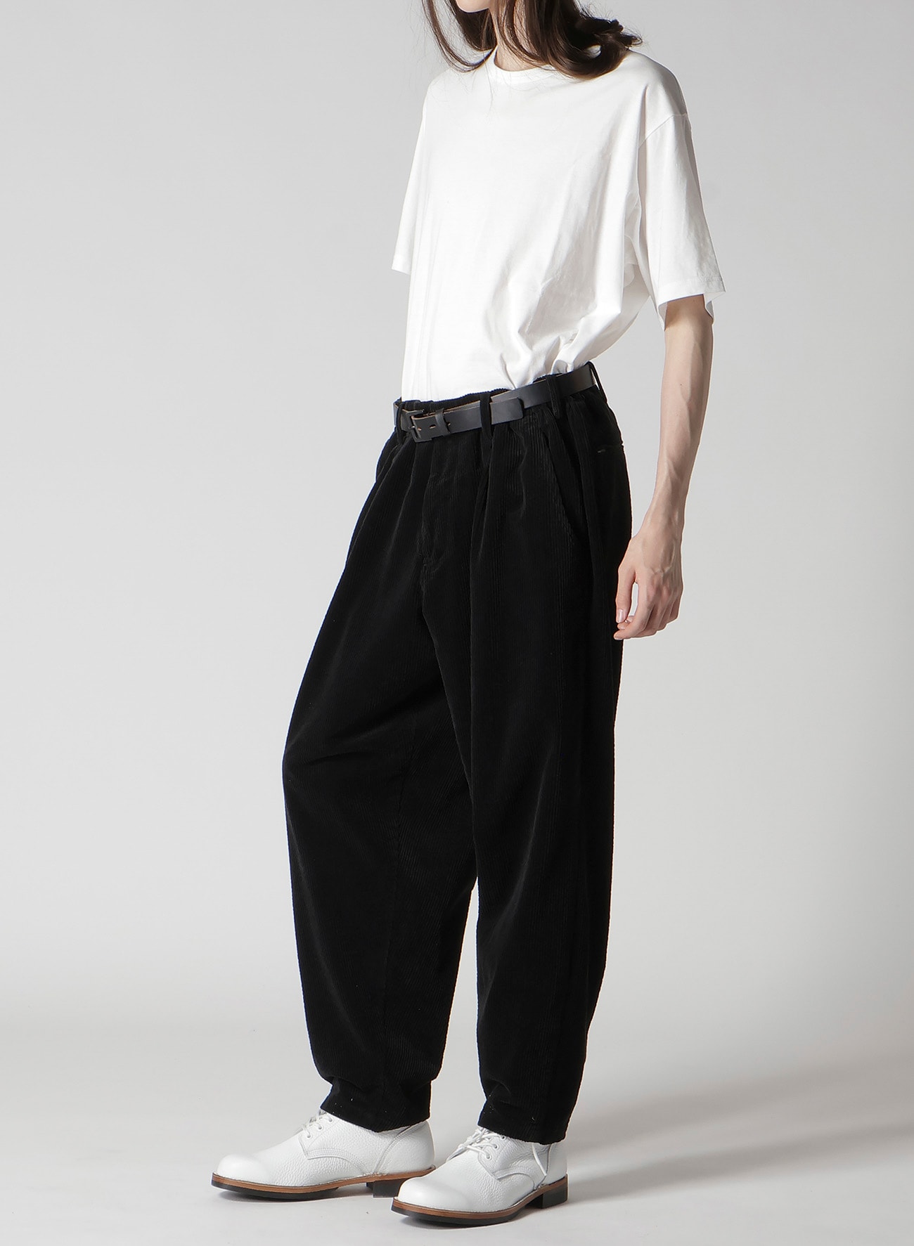 SIDE ZIP PANTS WITH CORDUROY(S Black): Soldes｜THE SHOP YOHJI YAMAMOTO