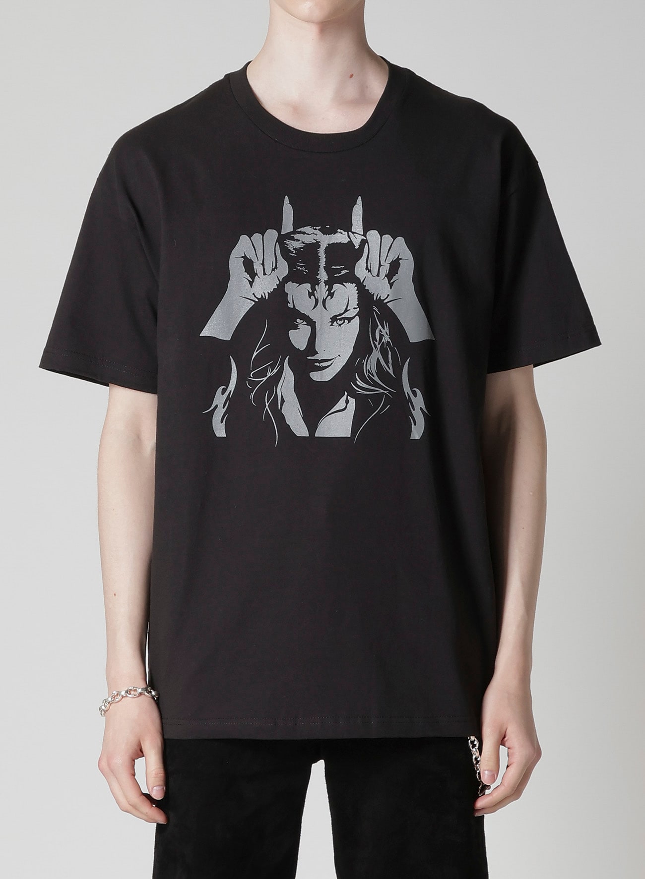 Y's for men × MASSES】COTTON SINGLE PRINT ROUND NECK SHORT SLEEVE