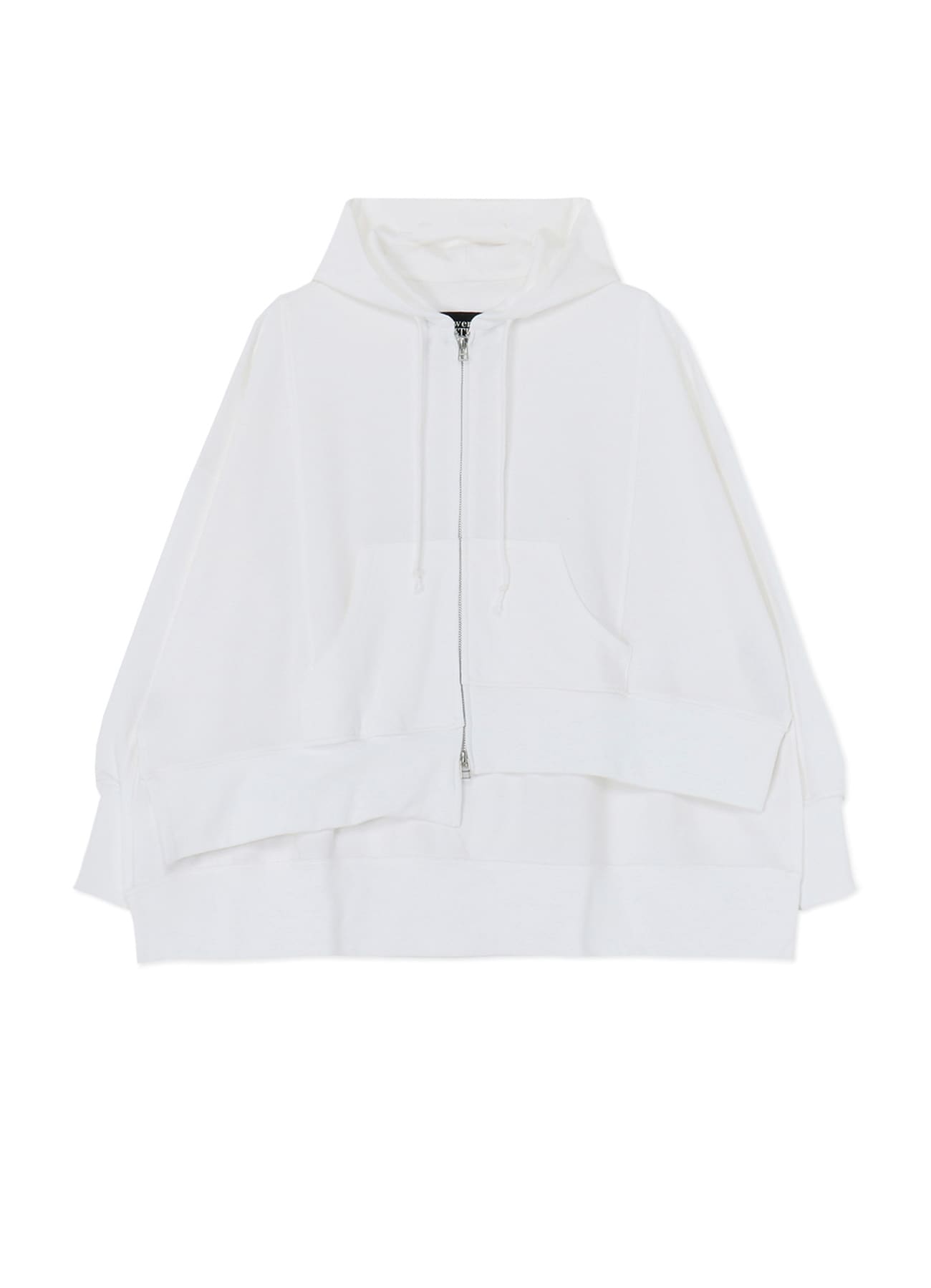 ASYMMETRIC ZIP-UP HOODIE(S White): power of the WHITE shirt｜THE
