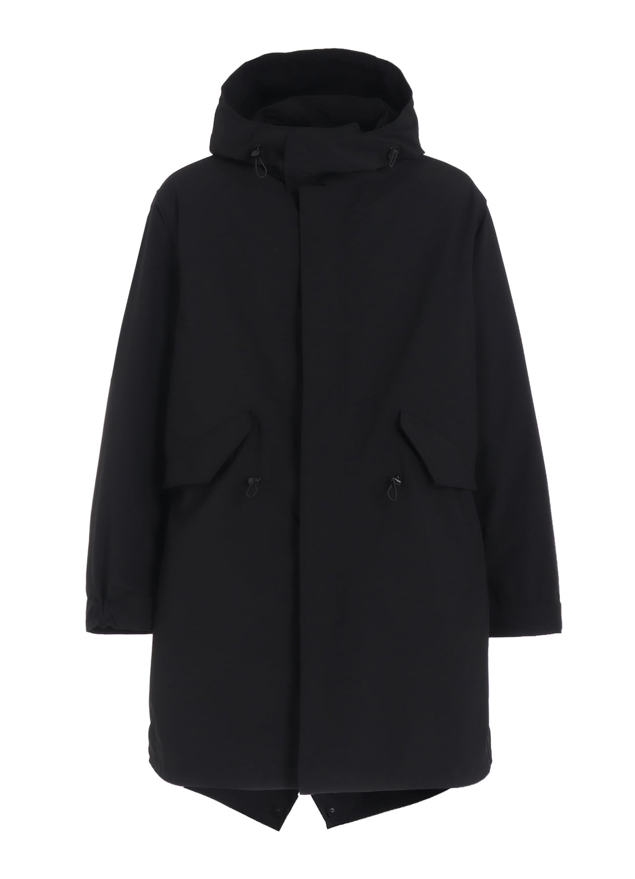 S'YTE X TAION HOODED COAT WITH QUILTED DOWN LINER(S Black): S'YTE