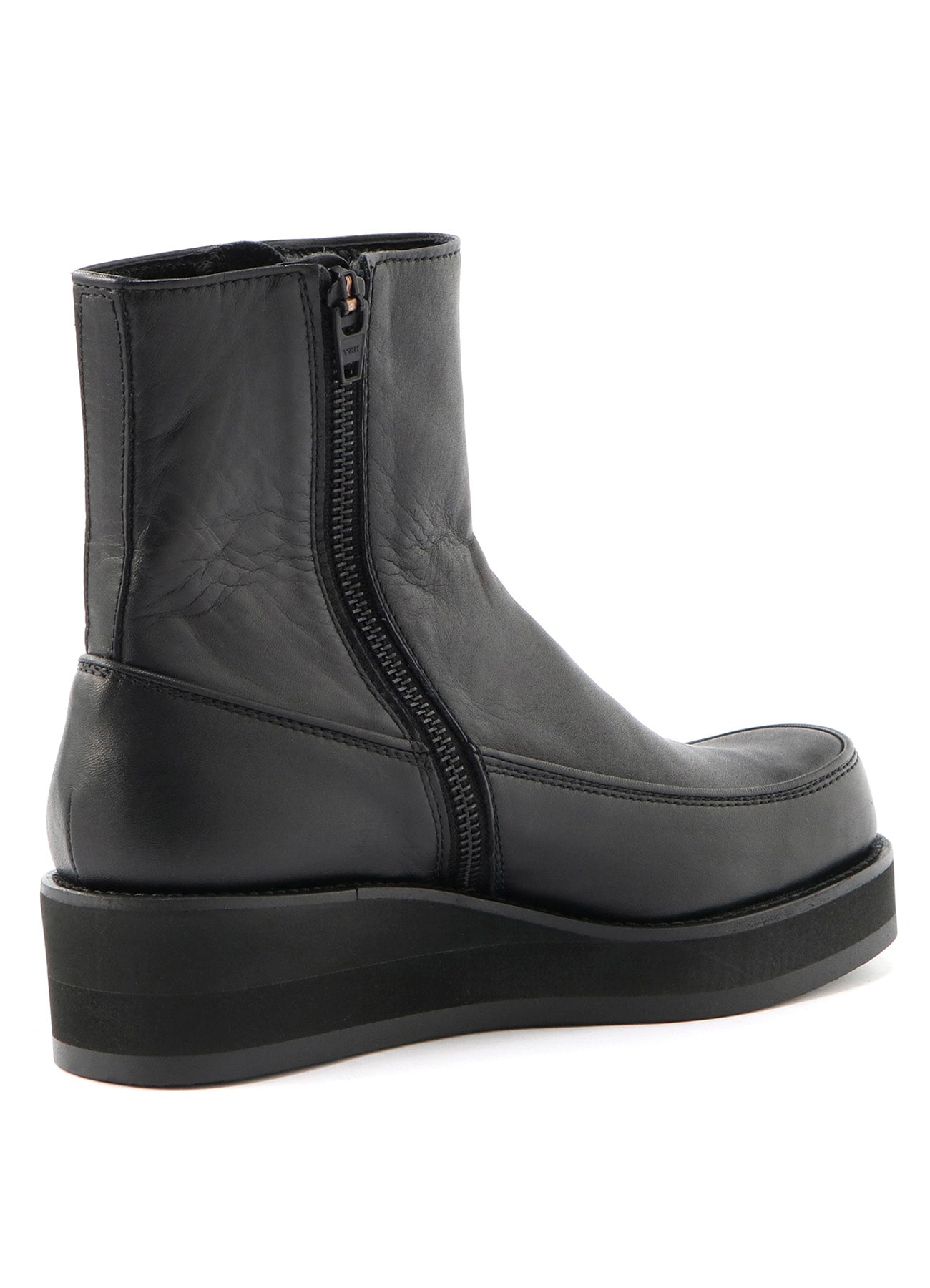 SOOMTH LEATHER PLATFORM ZIP UP BOOTS(22.5 Black): Y's｜THE SHOP