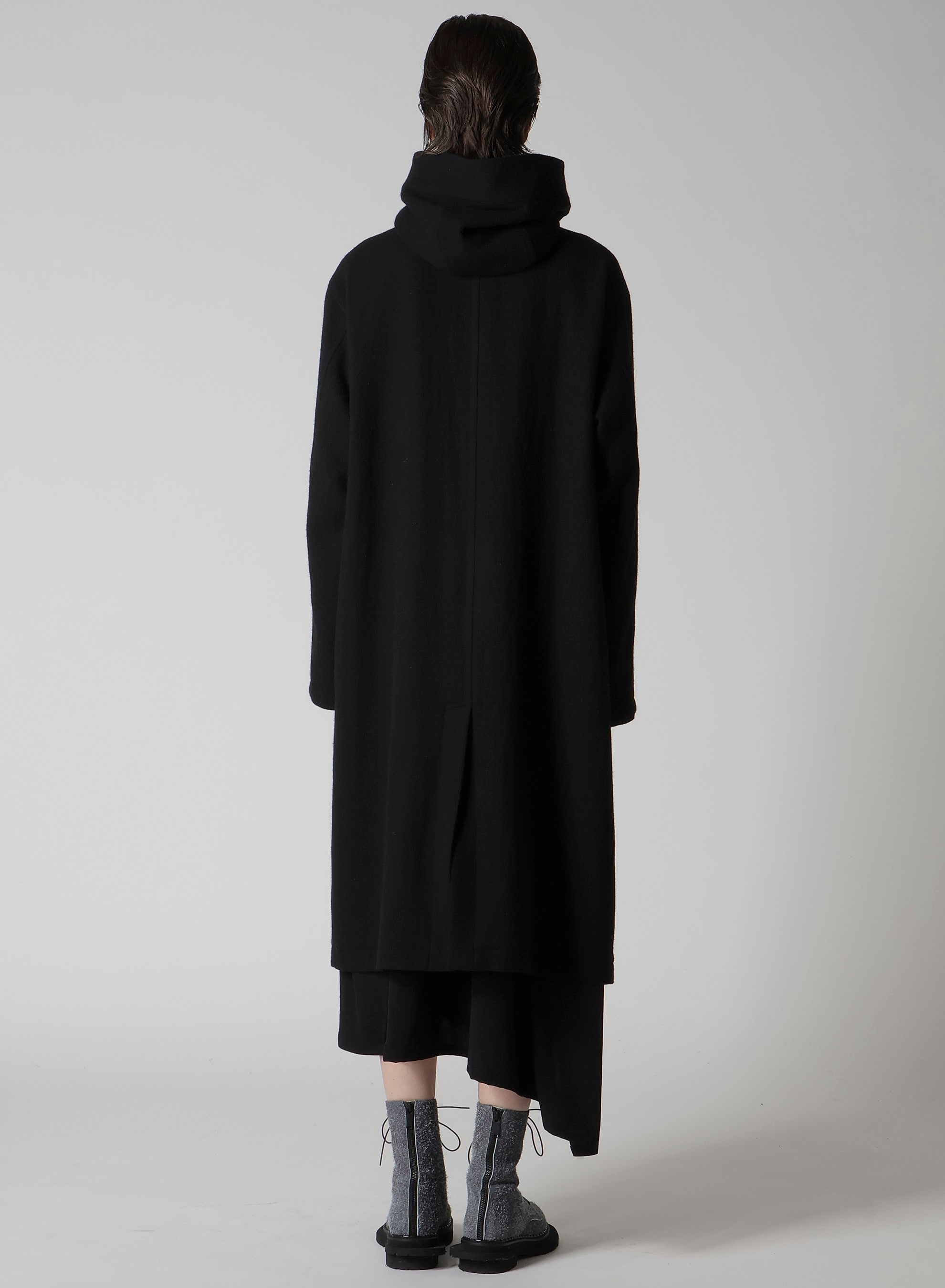 TOP VINTAGE FLANNEL HOODIE COAT(XS Black): Soldes｜THE SHOP YOHJI