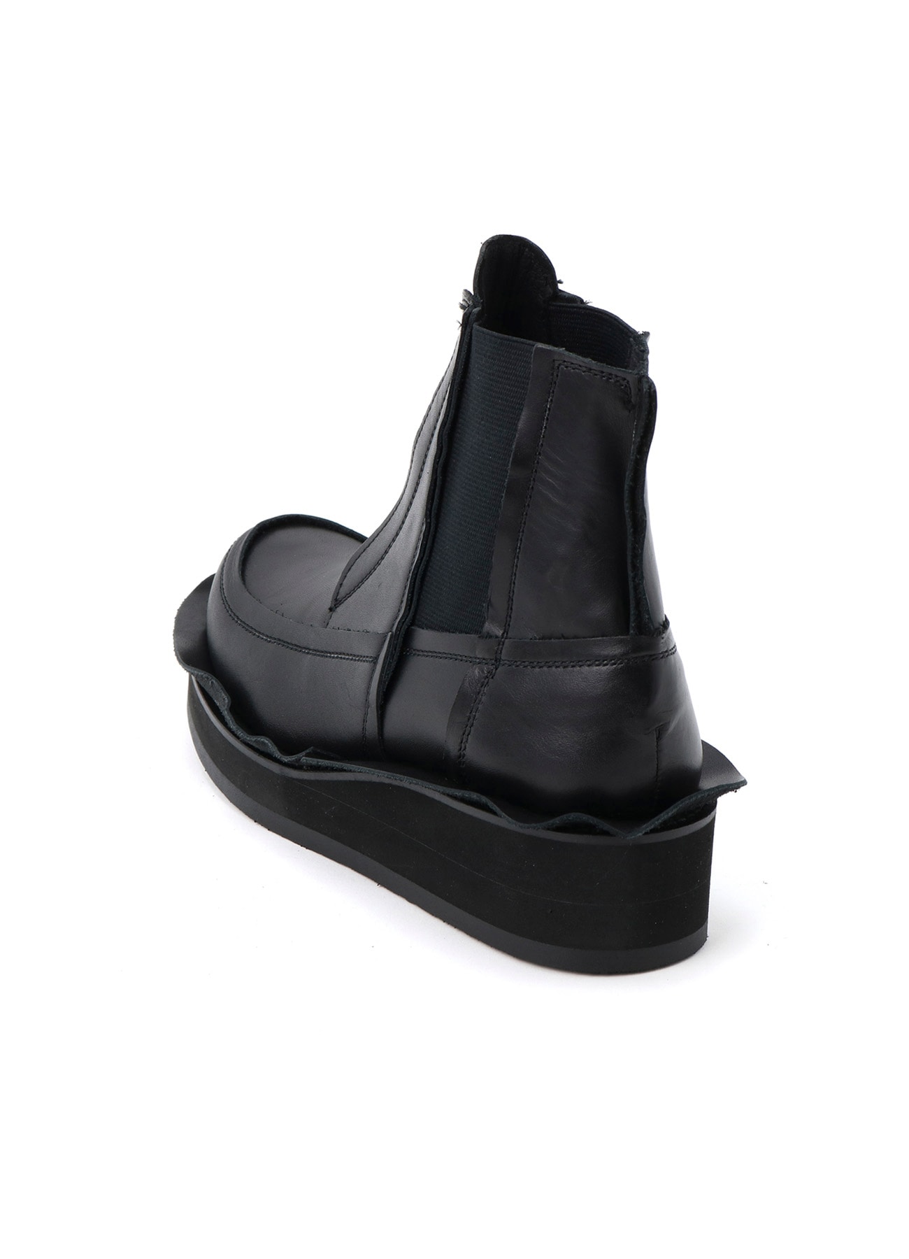 RAW-EDGE SMOOTH LEATHER GORE BOOTS(23 Black): Y's｜THE SHOP YOHJI