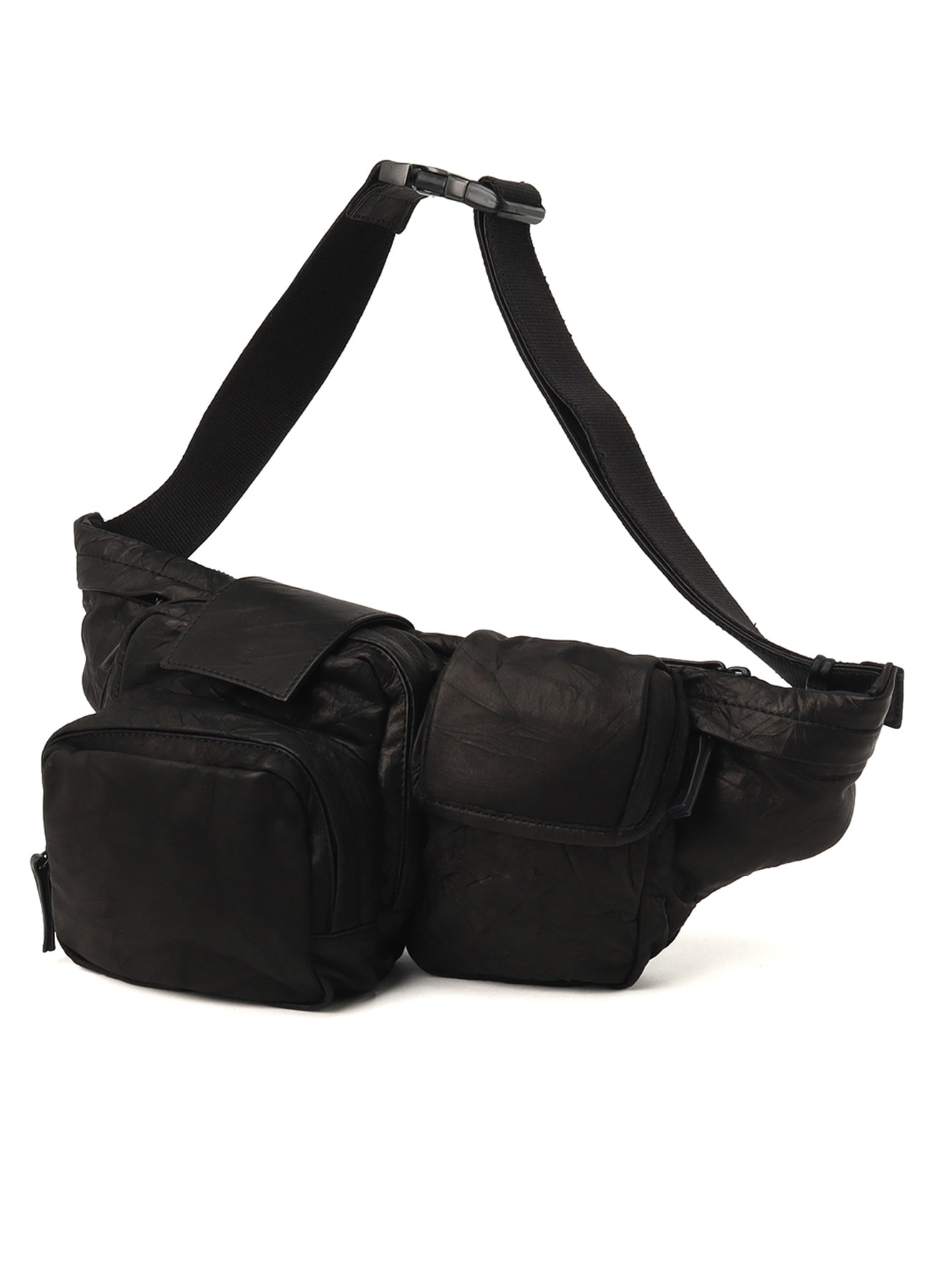 TWISTED SOFT LEATHER POCKET BAG(FREE SIZE Black): Y's｜THE SHOP