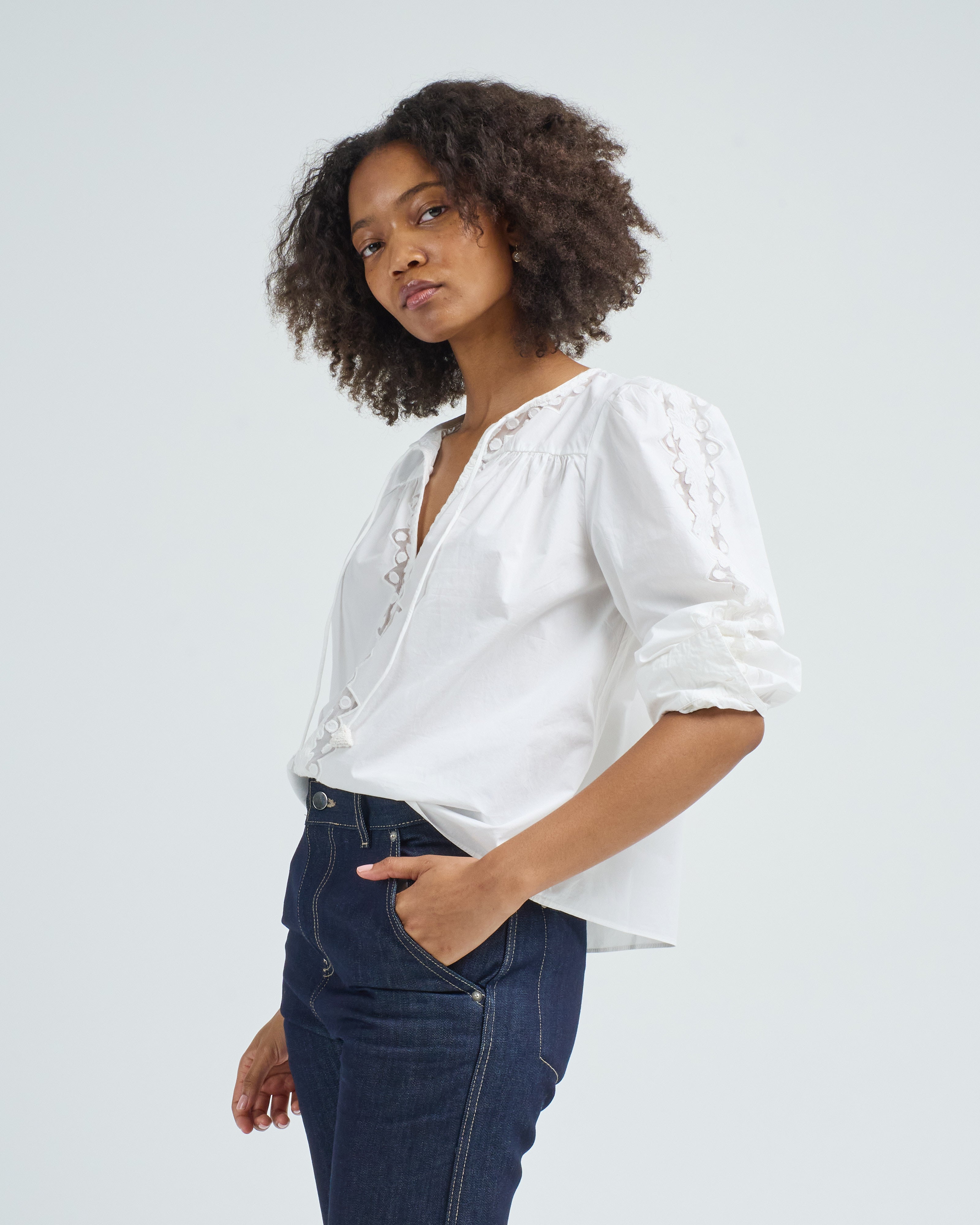 Ulla Johnson Kady Long Sleeve Blouse Pristine