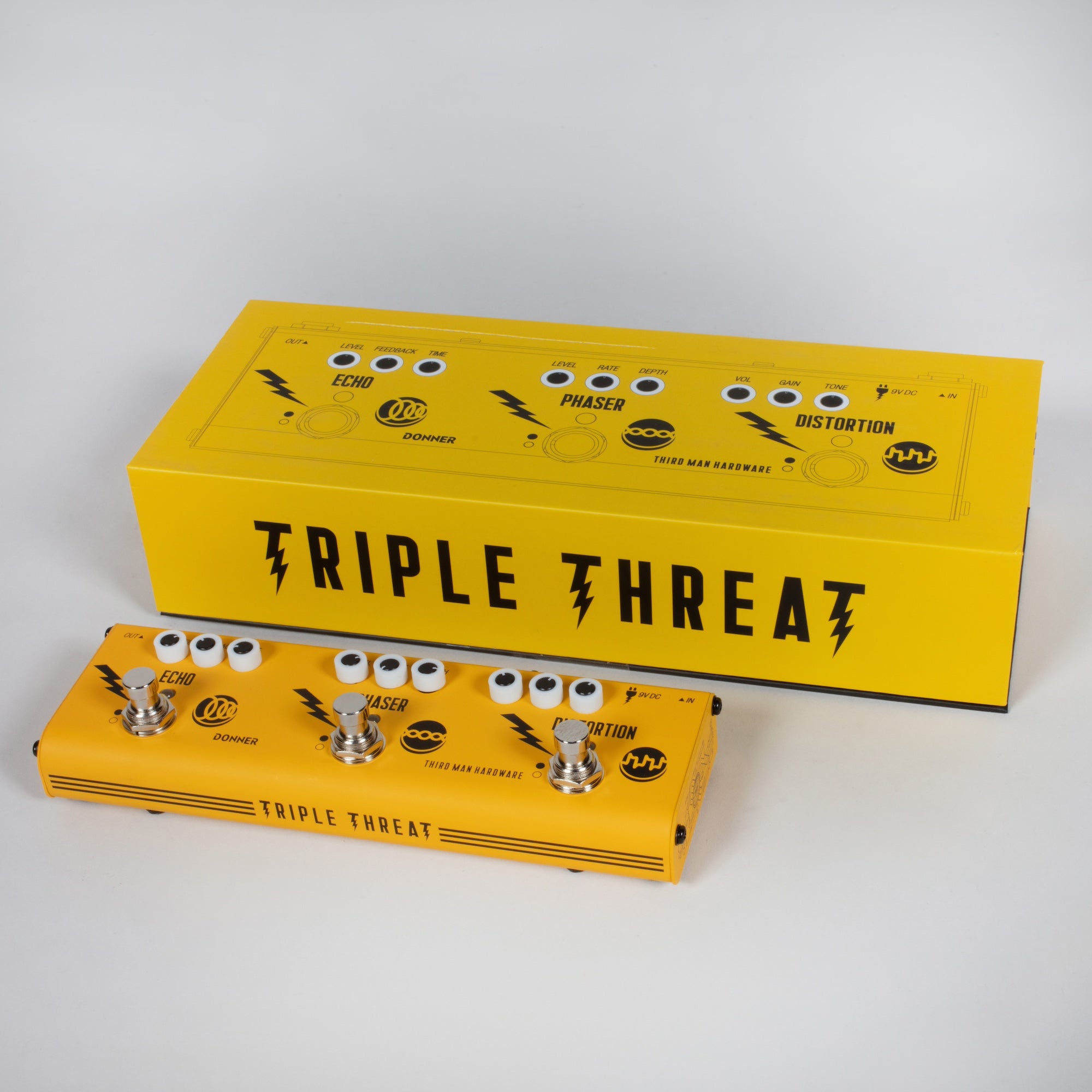 Triple Threat Donner Effects Pedal (Limited Edition Yellow