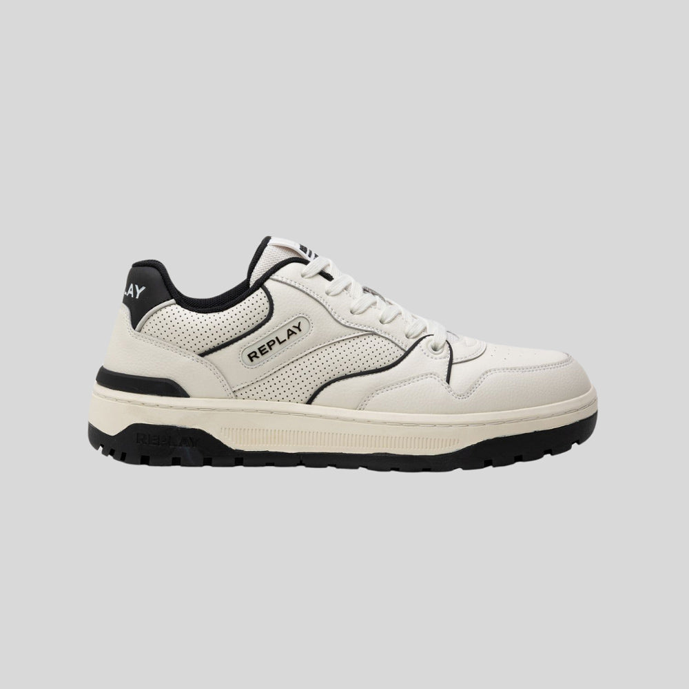 Replay Gemini Punch Sneaker - Off White |ThirdBaseUrban
