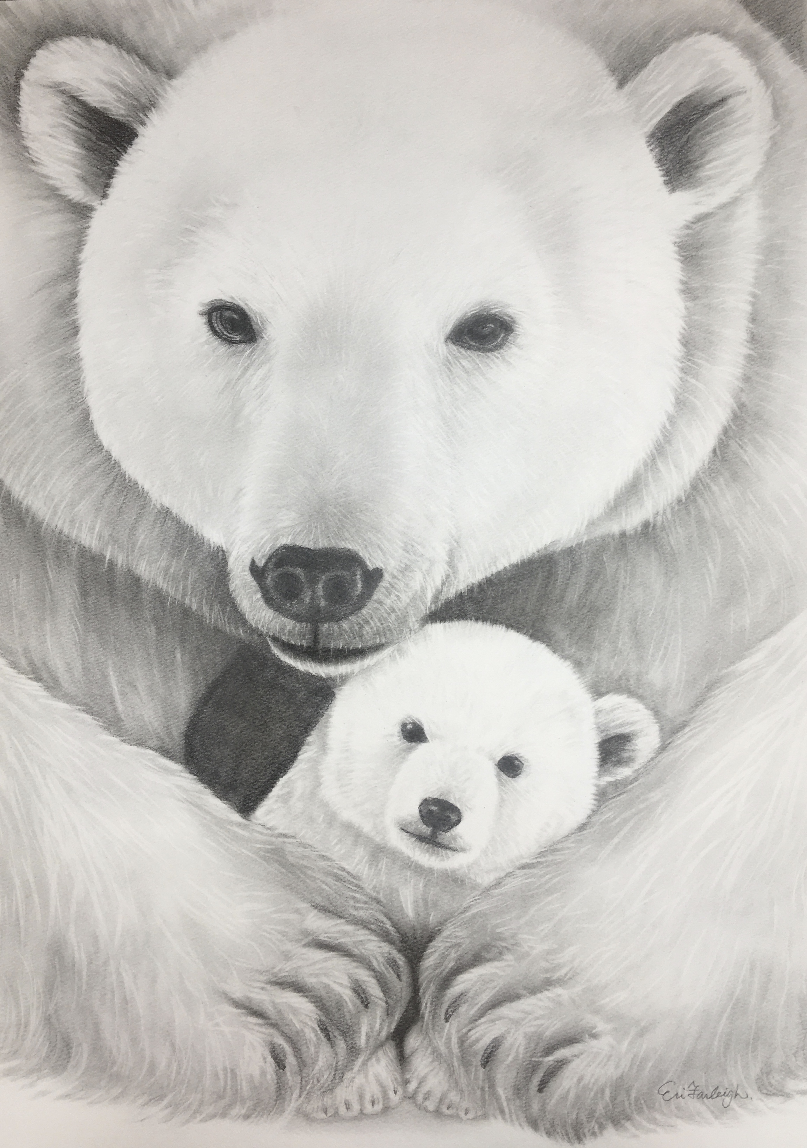 シロクマの親子 | ファーレイ恵梨 ｜インテリア絵画 アートの専門通販