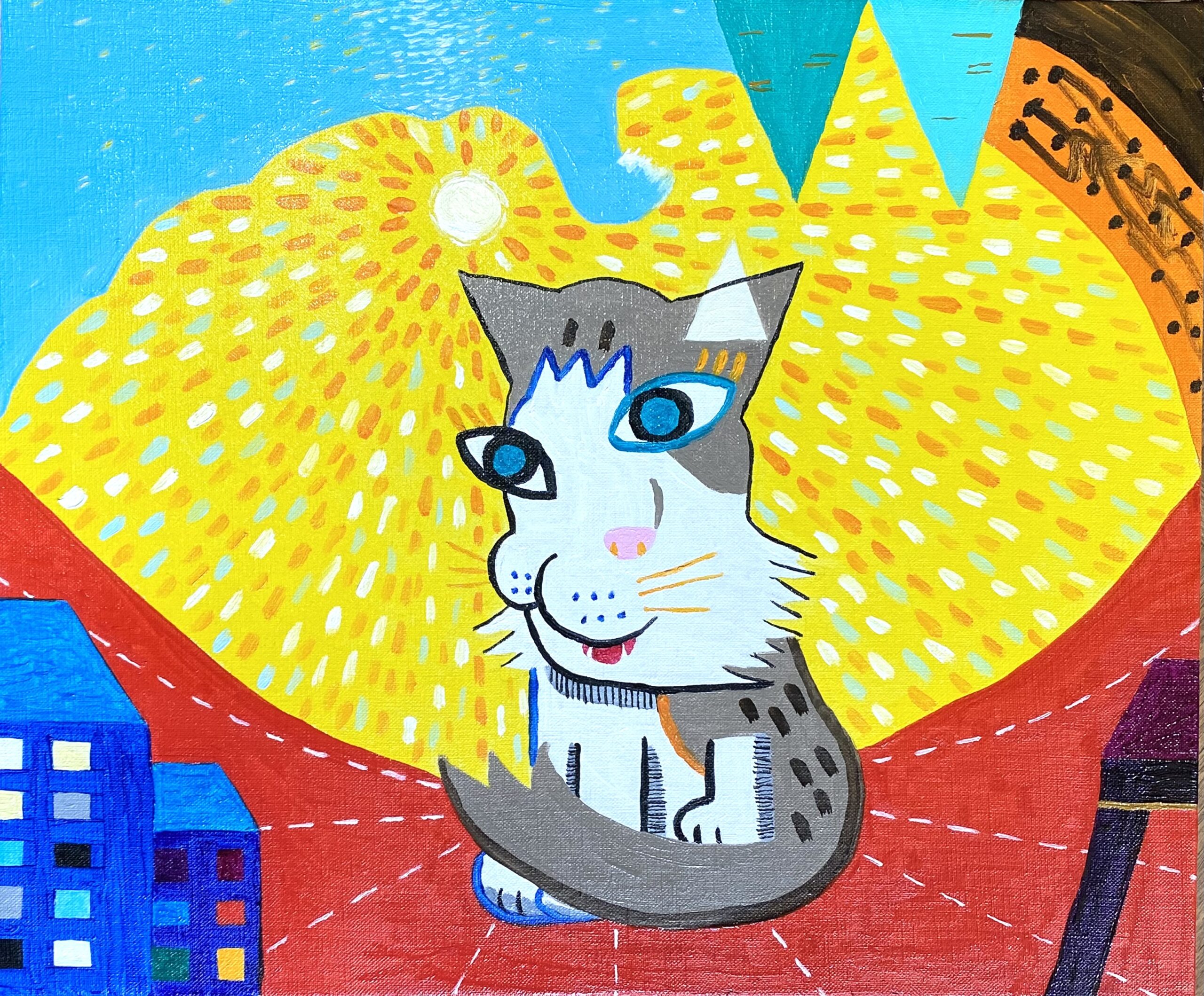 未来の猫 | 久保良平 ｜インテリア絵画 アートの専門通販