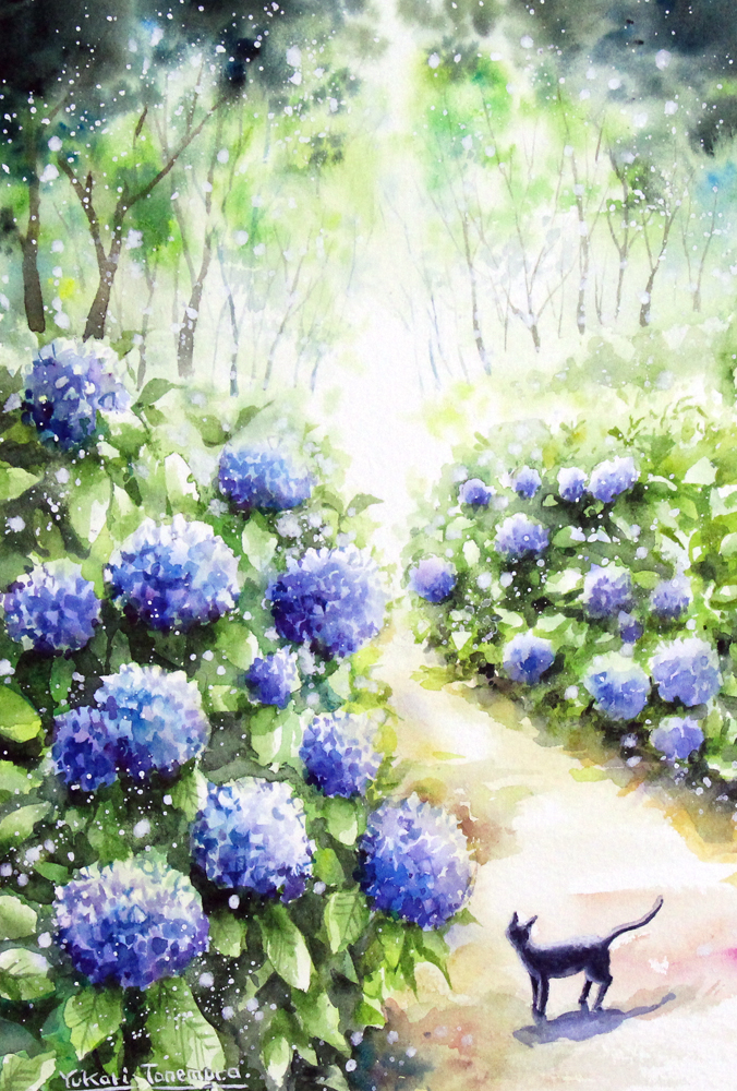紫陽花の小径 | Yukari.Tanemura ｜インテリア絵画 アートの専門通販