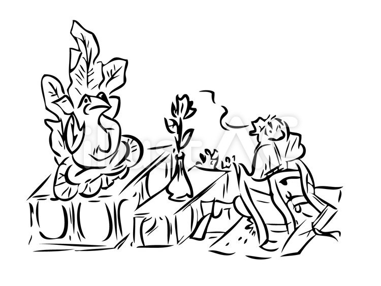 鳥獣戯画 お経 蛙 サルイラスト - No: 1897036｜無料イラスト・フリー