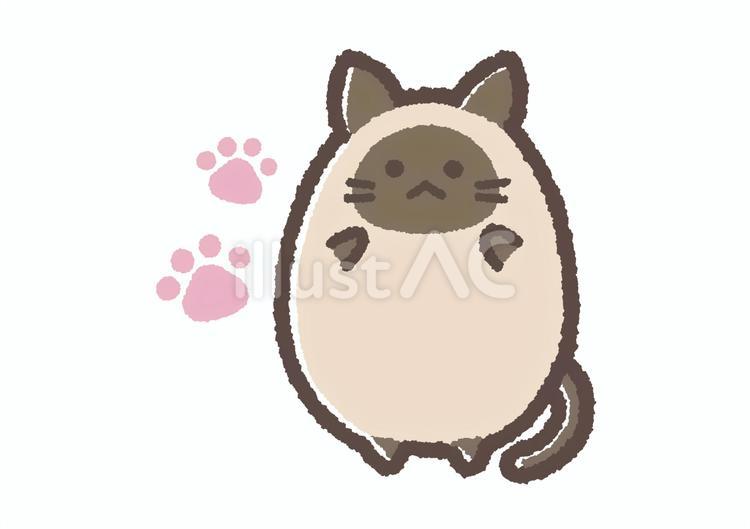 かわいいシャム猫イラスト - No: 24849512｜無料イラスト・フリー素材