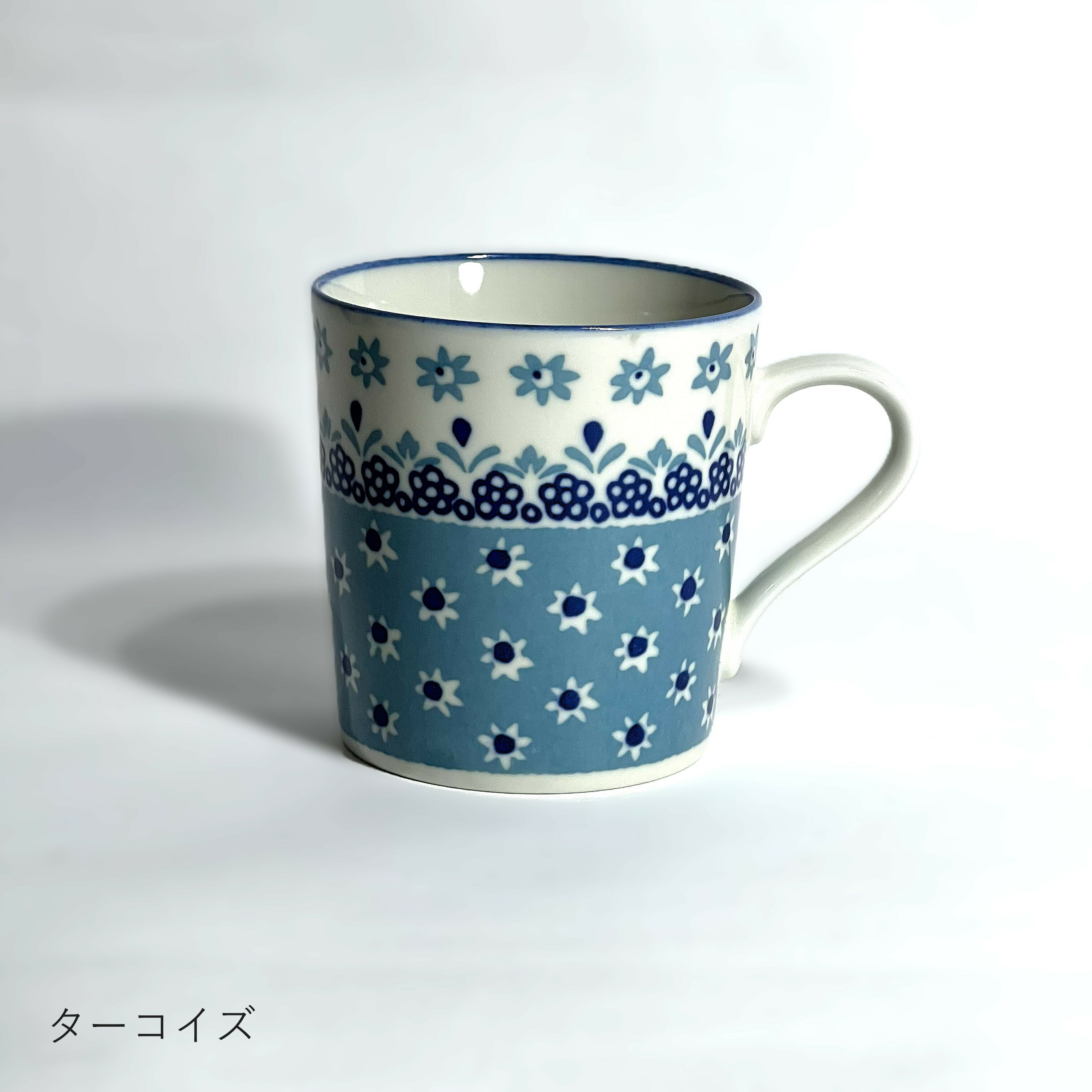 楽天市場】花柄（カラーブルー・テイスト（食器）洋風）（マグカップ