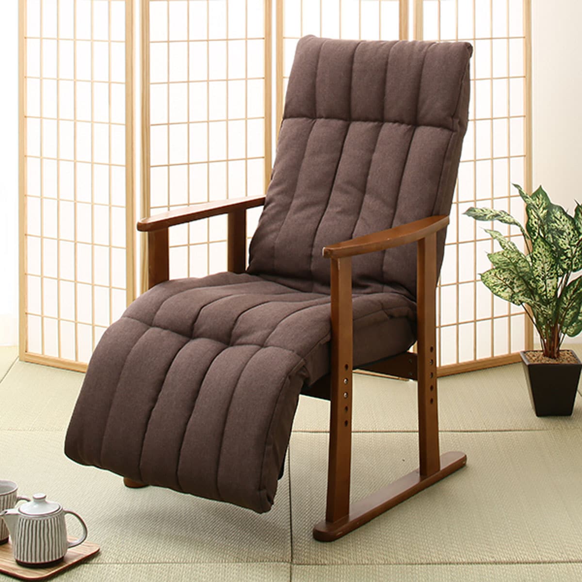 幅62cm] 4段調整 高座椅子 (グランデ) リクライニング ハイバック 高さ