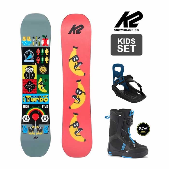 K2 スノーボード3点セット ピンク/ホワイト K2 スノーボード3点セット