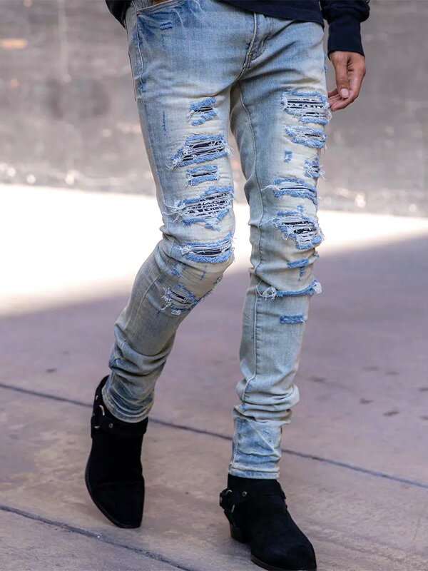 mnml ミニマル スキニー X165 PASLEY STRETCH DENIM ペイズリー