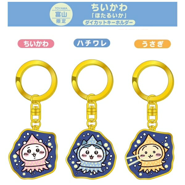 富山「ちいかわ ハチワレ うさぎ ほたるいか ダイカットキーホルダー