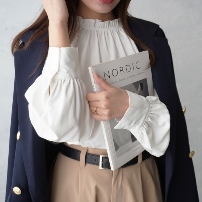 楽天市場】フリルスタンドカラー ブラウス（レディースファッション