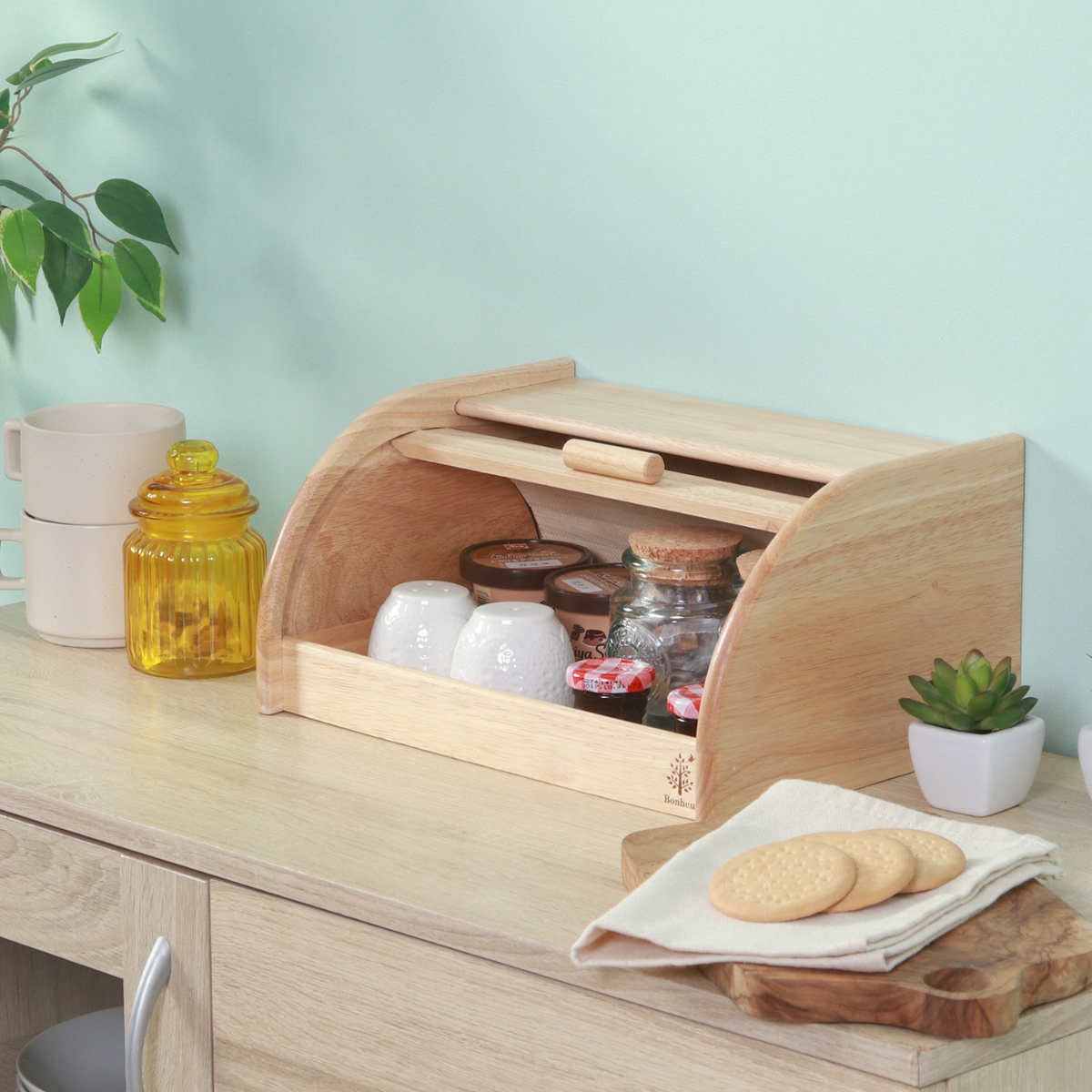 楽天市場】ブレッドケース 木製（保存容器・調味料入れ｜キッチン用品