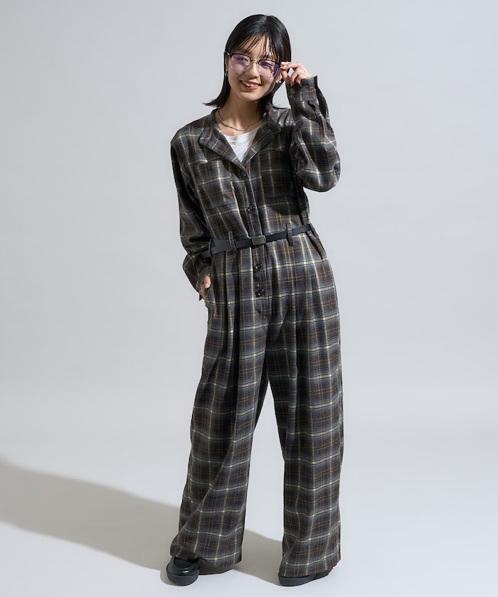 楽天市場】オールインワン チェック つなぎの通販