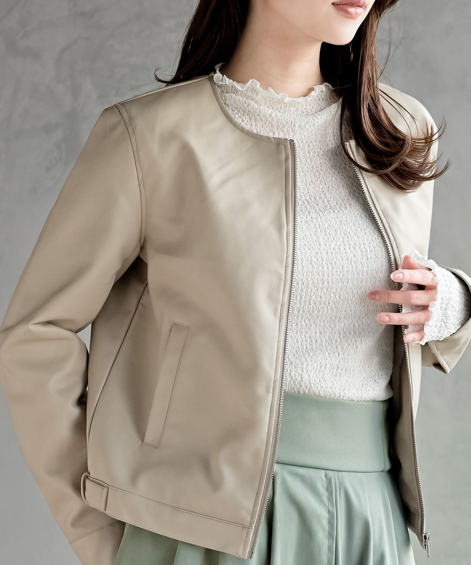 楽天市場】ライダースジャケット ホワイト（レディースファッション