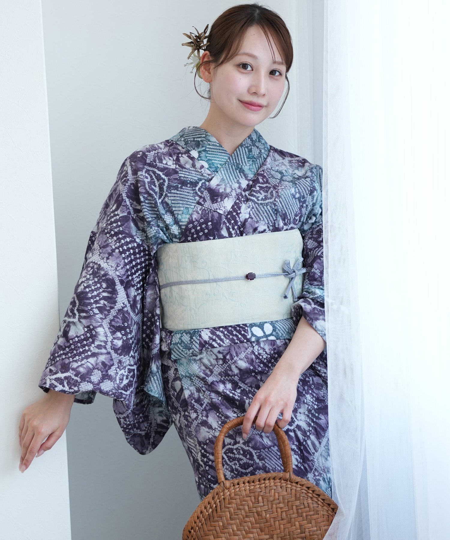 楽天市場】有松絞り 浴衣 紫の通販