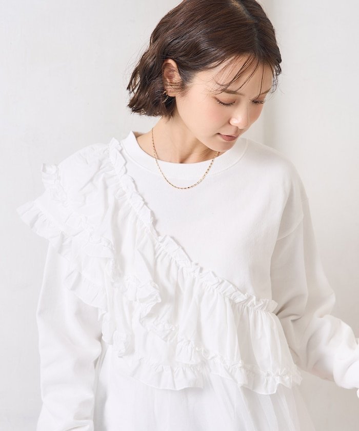 楽天市場】フリル（カラーホワイト）（スウェット・トレーナー