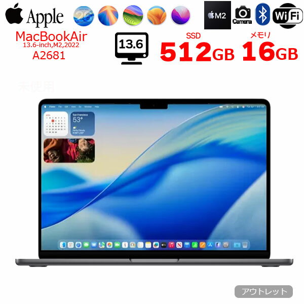 楽天市場】MacBook air m2 16gb 512gbの通販