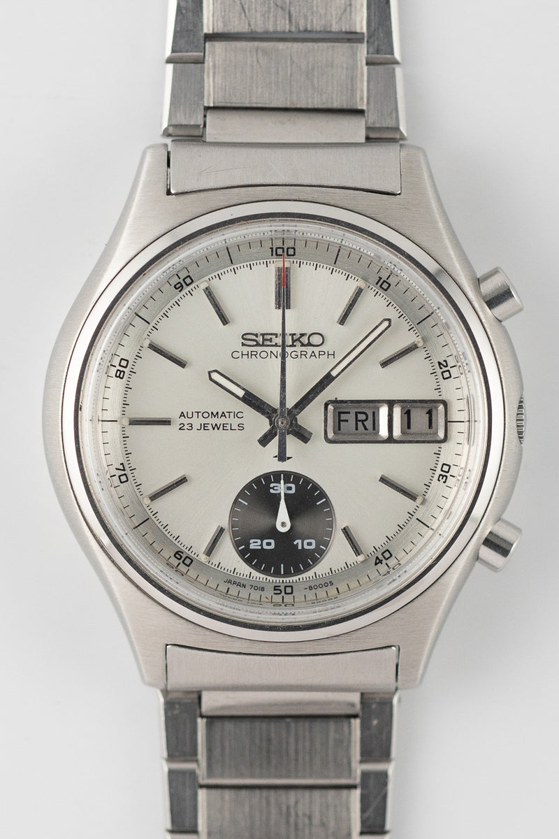 SEIKO Chronograph Ref.7018-8000 Flyback One Eyed Panda – TIMEANAGRAM