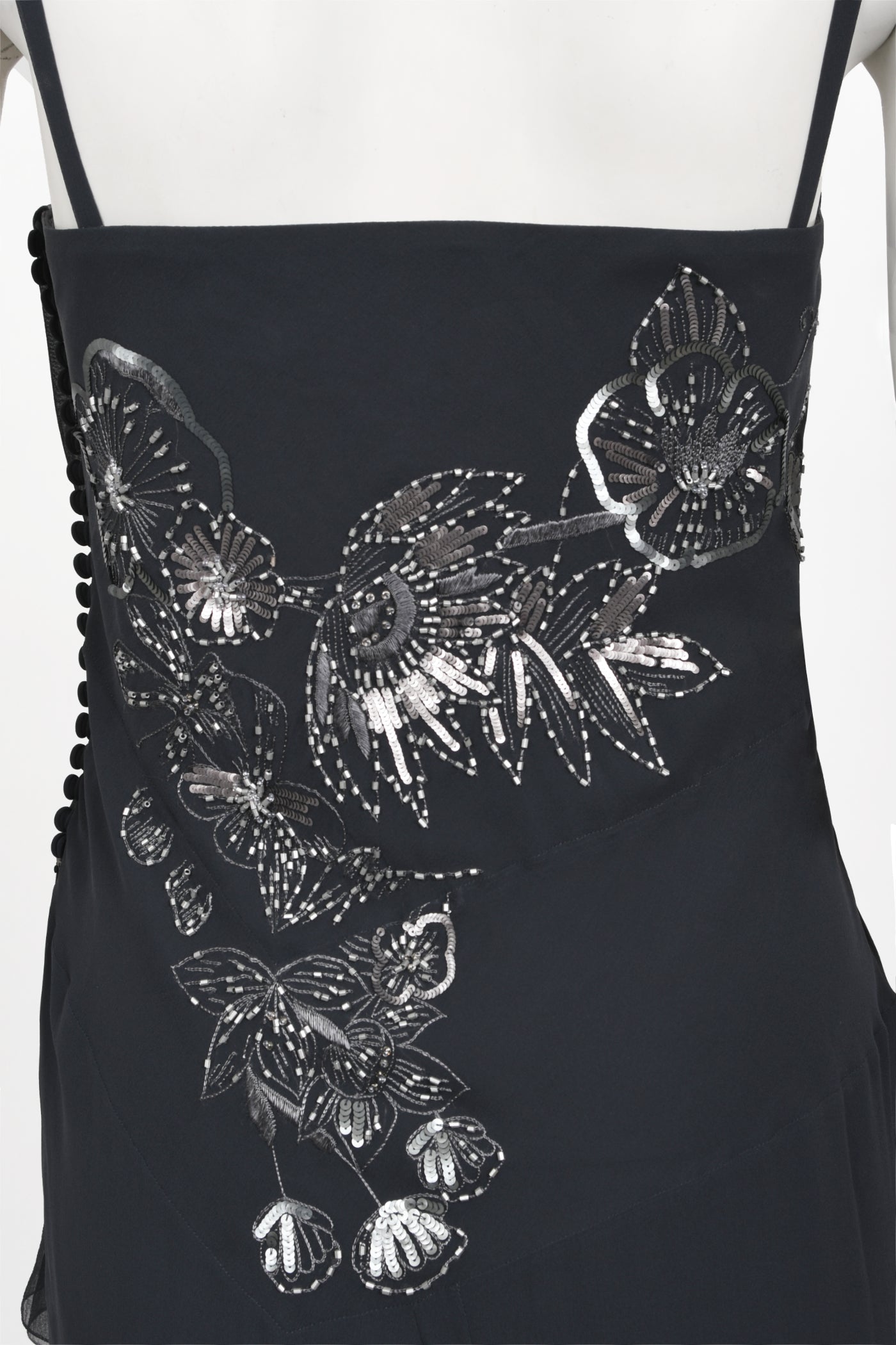 2006 Christian Dior by John Galliano Beaded Gunmetal Silk Bustier