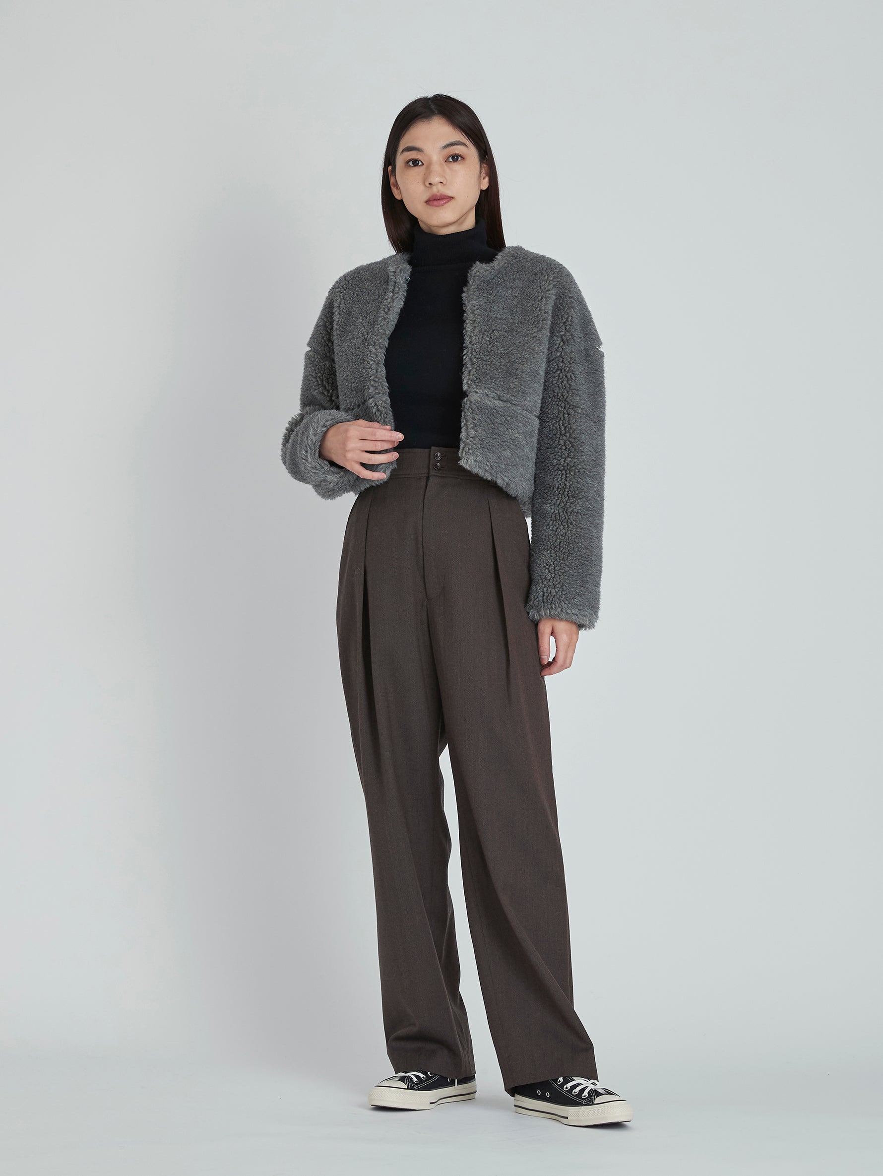 ウールファーショートコート/TBCA-041