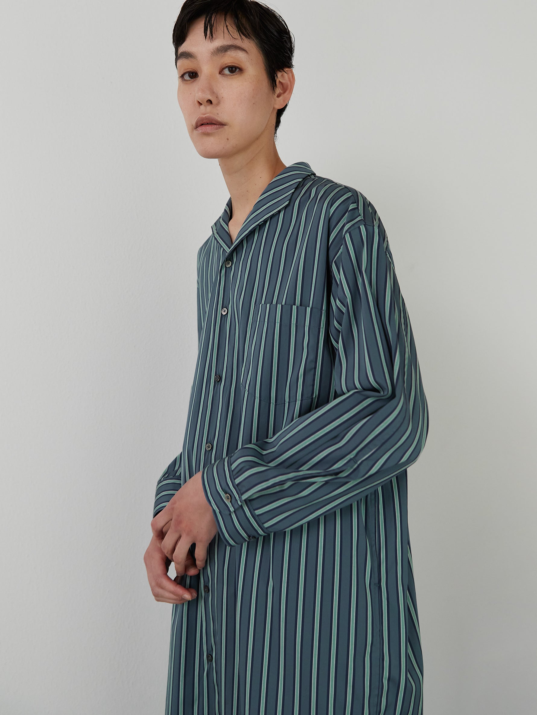 オープンカラーシャツワンピース/TBDA-105