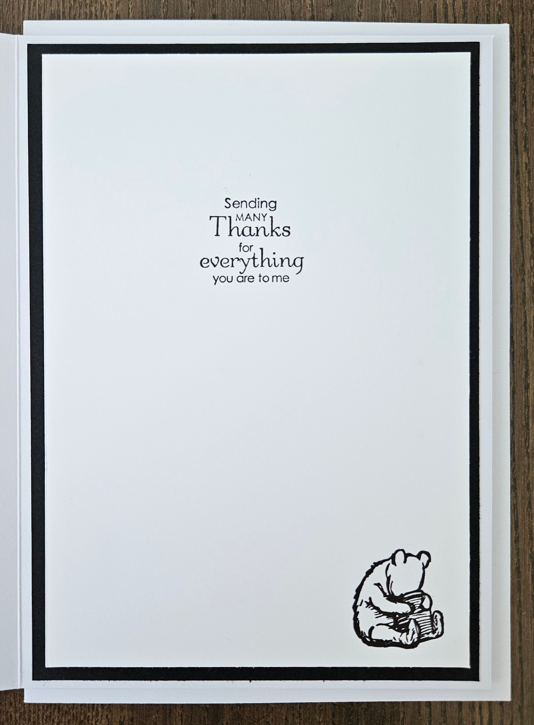 Winnie the Pooh Friendship Card, Hand-colored Watercolor Greeting
