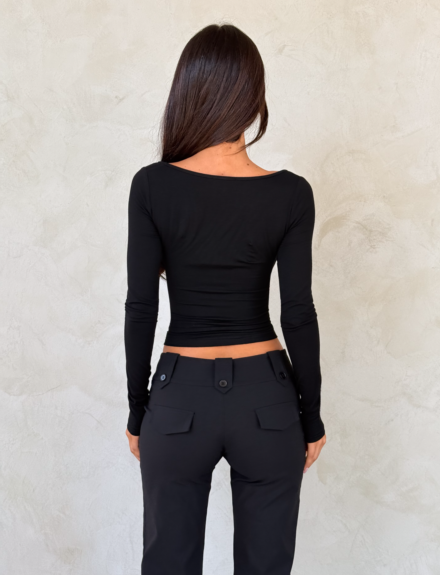 DAMELA LONG SLEEVE TOP - BLACK – Tiger Mist USA
