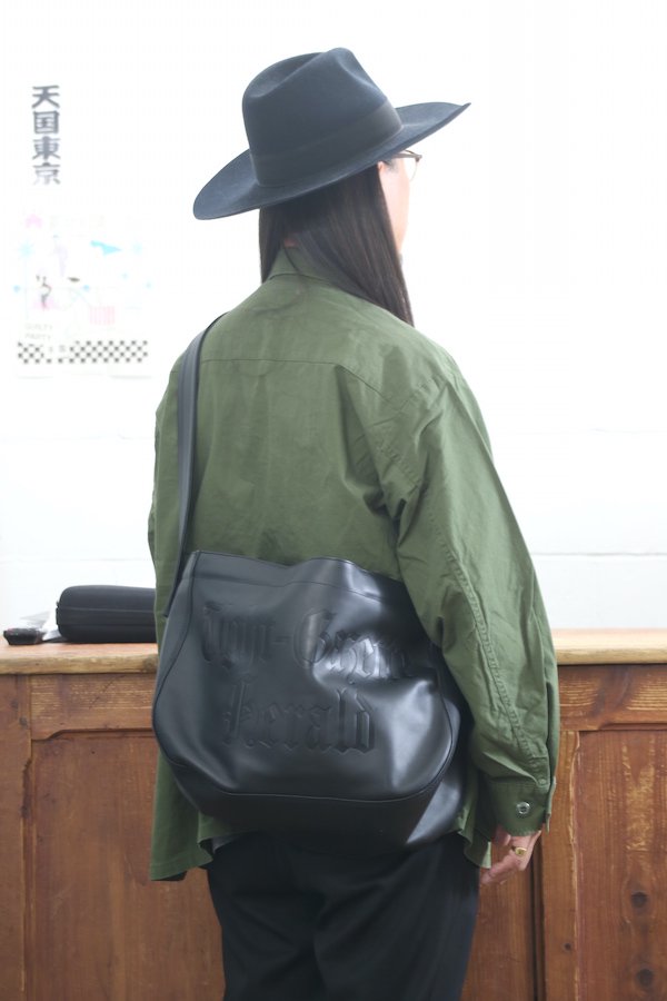 TIGHT / LEATHER NEWS PAPER BAG (BLACK)