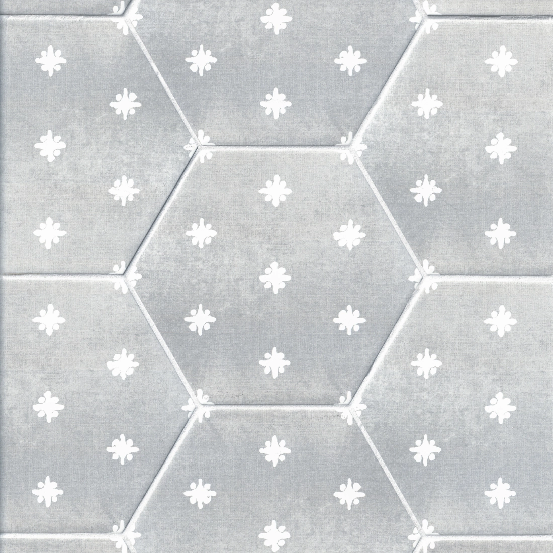 Laura Ashley Louise Star Pale Slate Hex Porcelain Wall and Floor