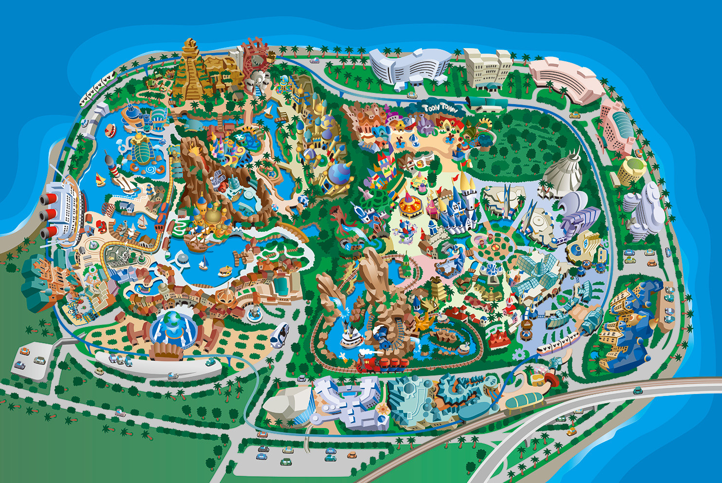 東京ディズニーランドマップ | 山﨑たかし |【東京イラストレーターズ