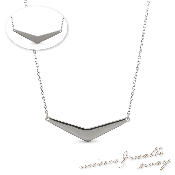 V字 バーネックレス 純チタン 金属アレルギー対応 プレート ペンダント