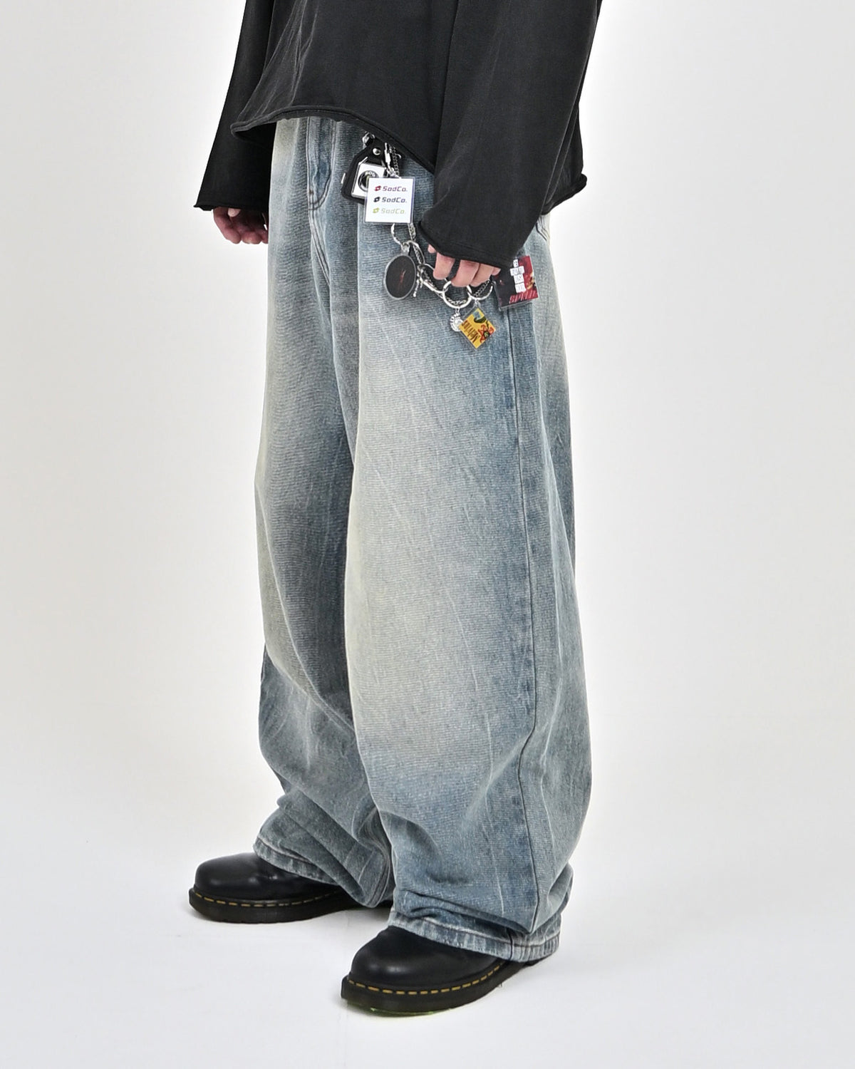 10日以内お届け】ウォッシュドクラックバギーデニム L2085