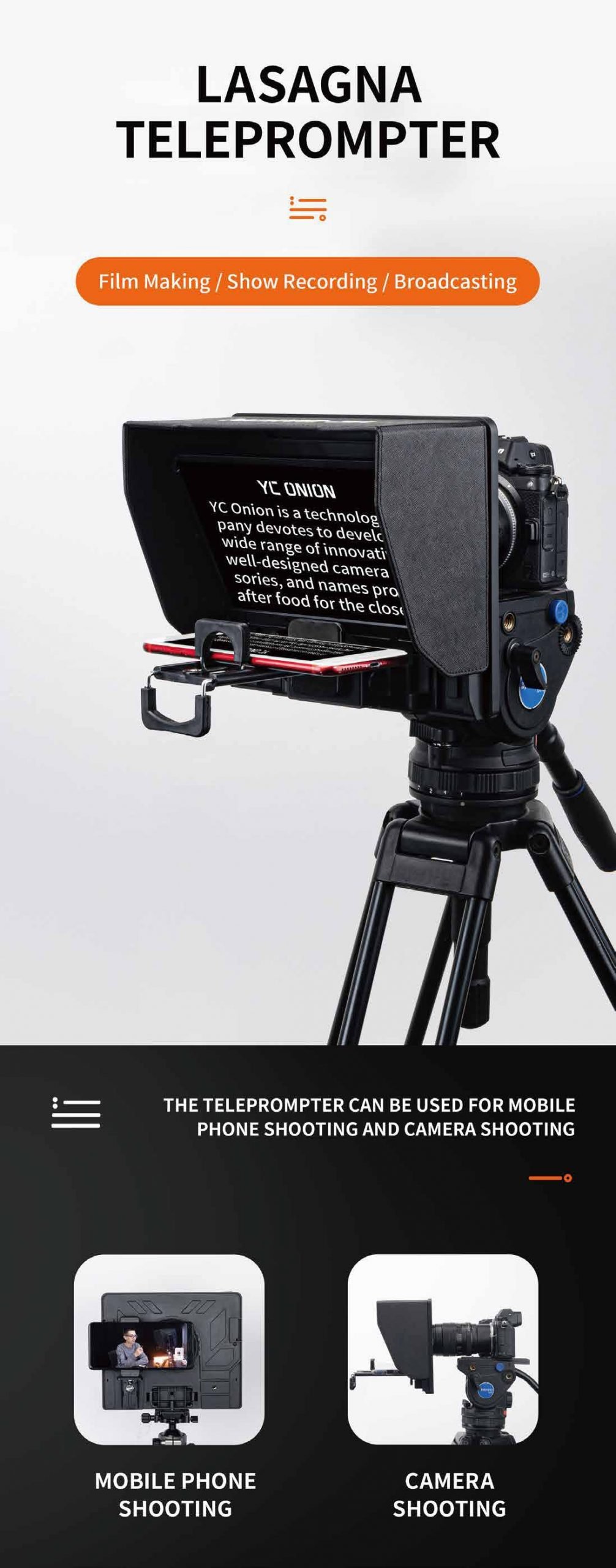 YC Onion Lasagna Teleprompter - Tiyana Incorporation - Official