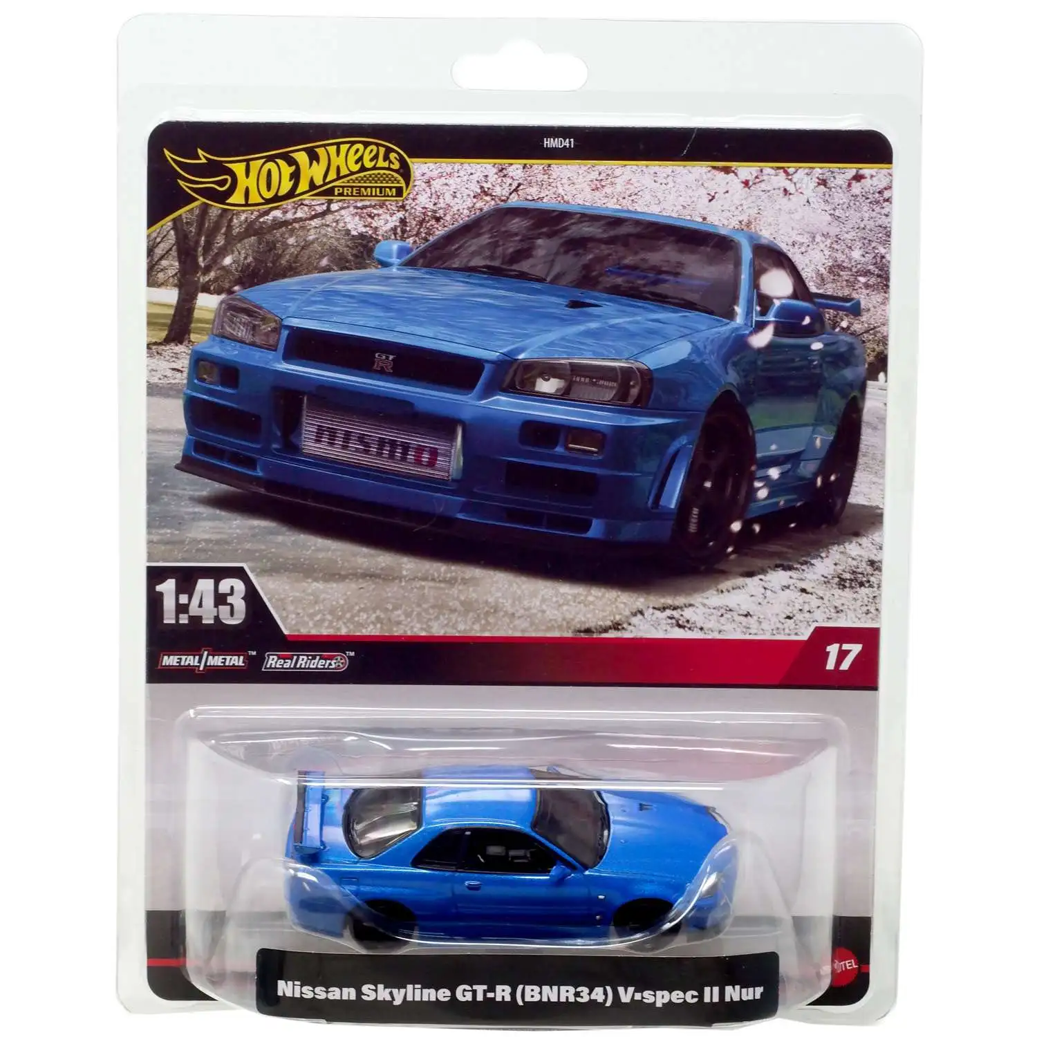 Hot Wheels Premium Real Riders Nissan Skyline GT-R BNR34 V-Spec II