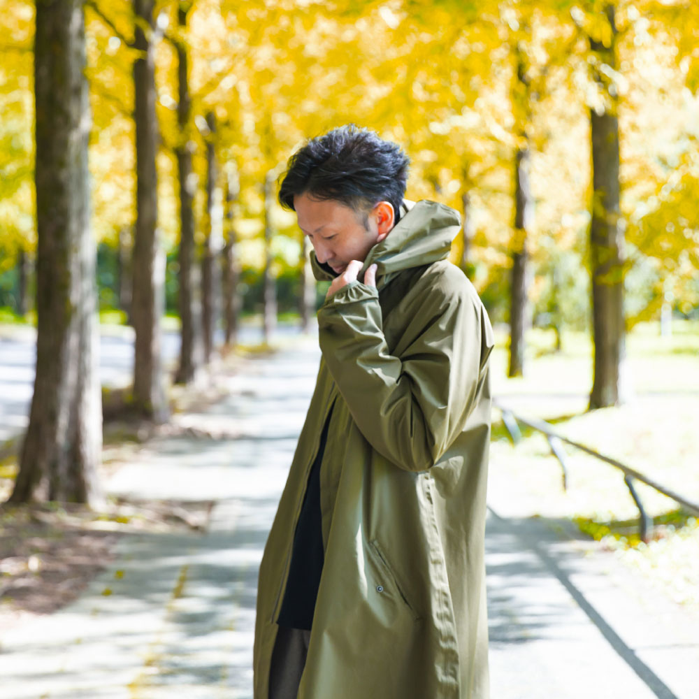 meagratia バックプリント オーバーサイズ フード モッズコート 黒 2