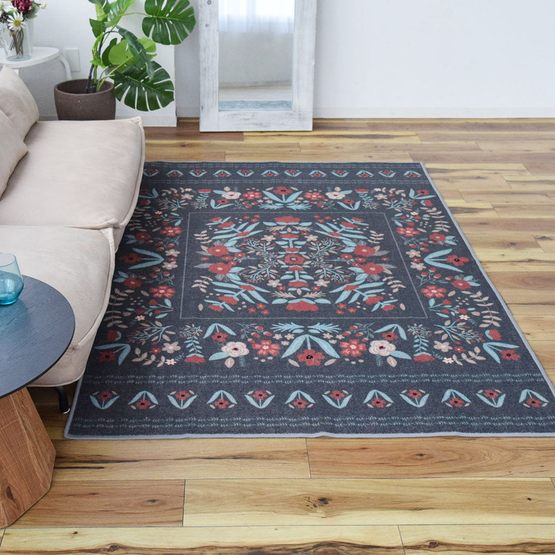 フラワー花柄ラグ TOCORU Series