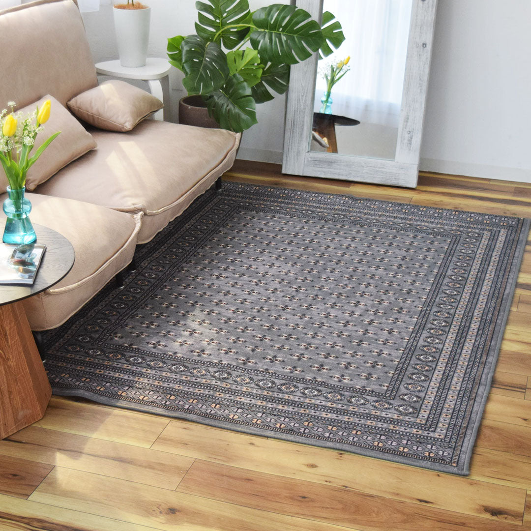 ヴィンテージ風ラグ TOCORU Series ブハラ ループ グレー– ラグと