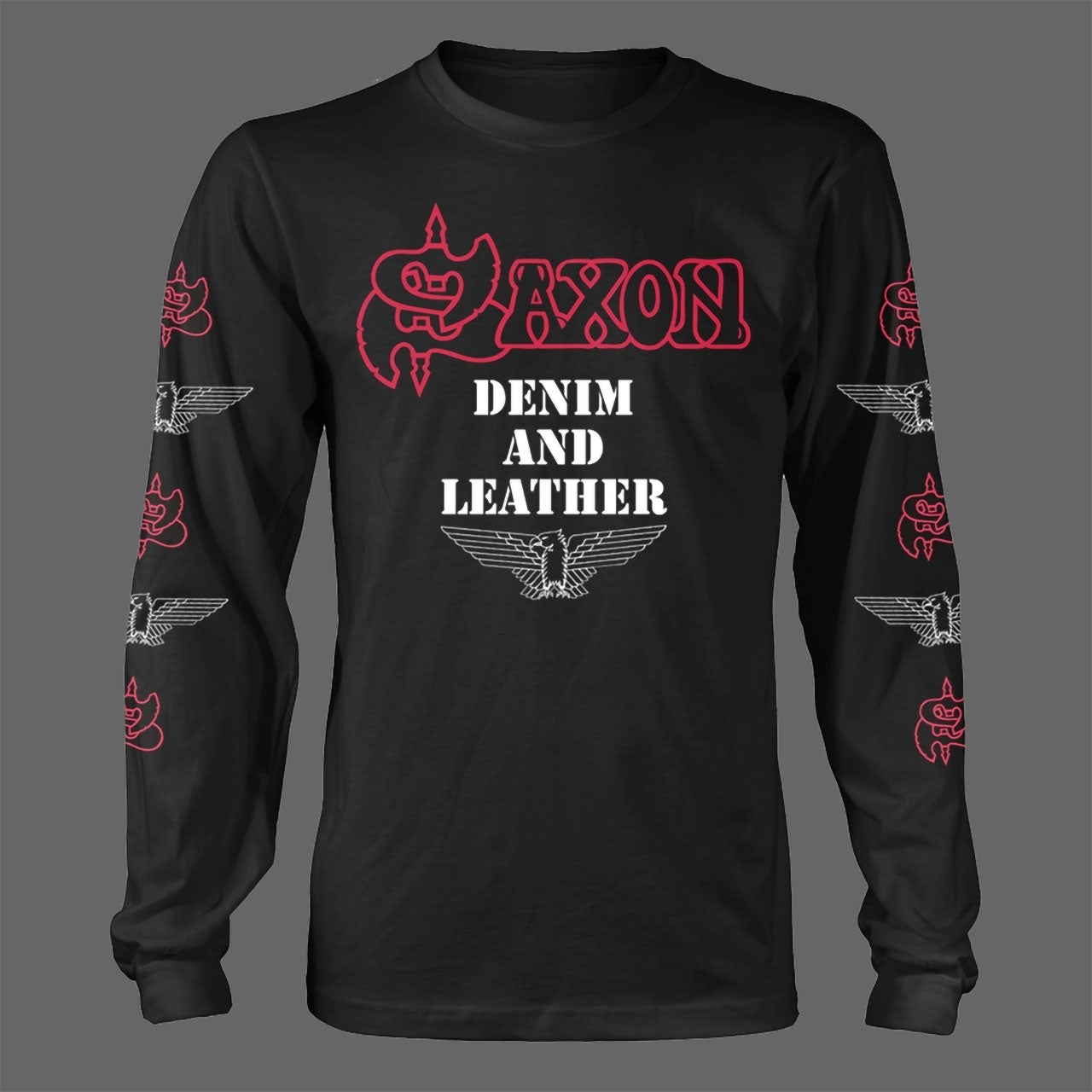Saxon - Denim and Leather (Long Sleeve T-Shirt) | Todestrieb